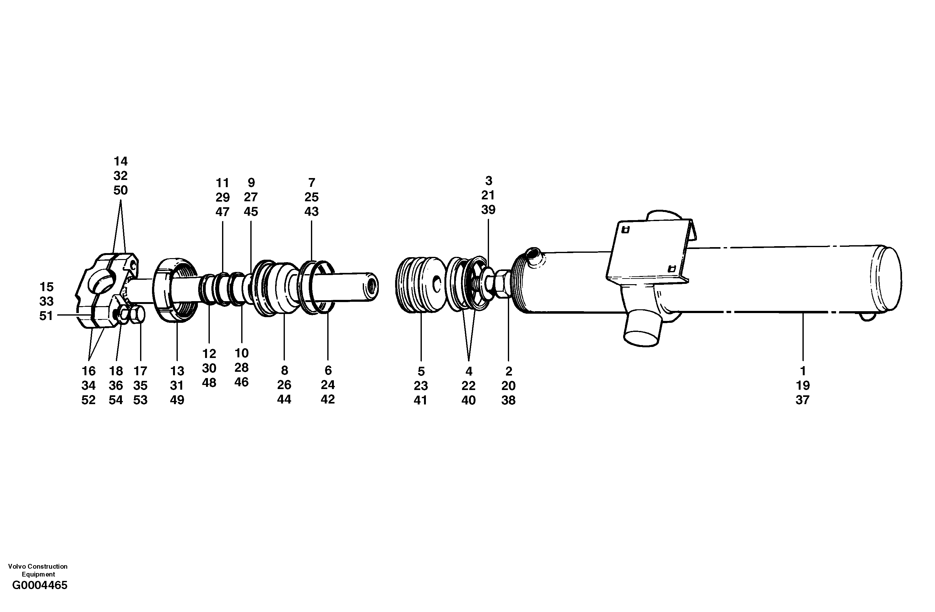 Blade lift cylinders  S/N 33000 - 33059 — volvo parts diagram