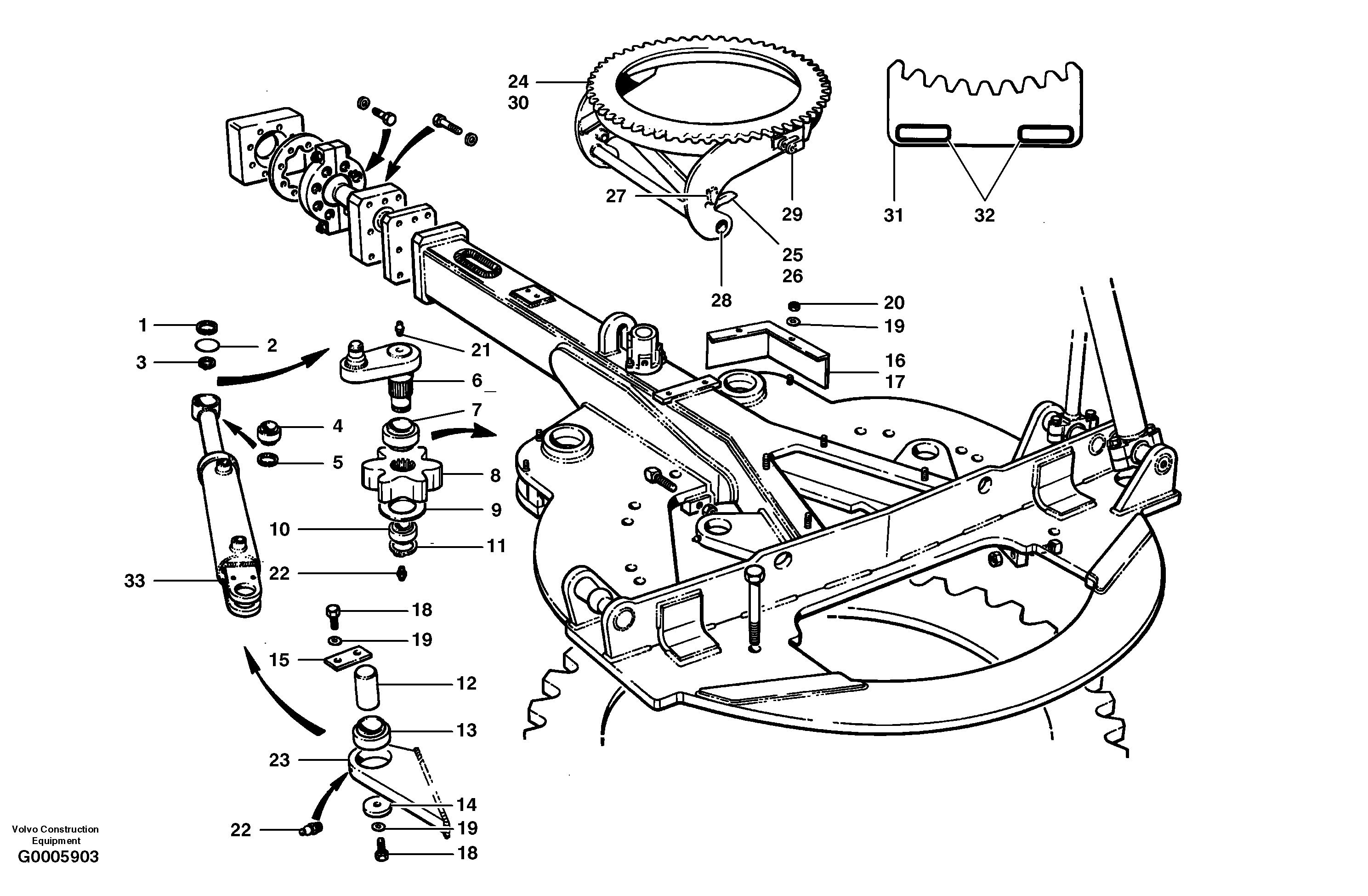 Circle turn - front - HMBCS  MODEL G780 — volvo parts diagram