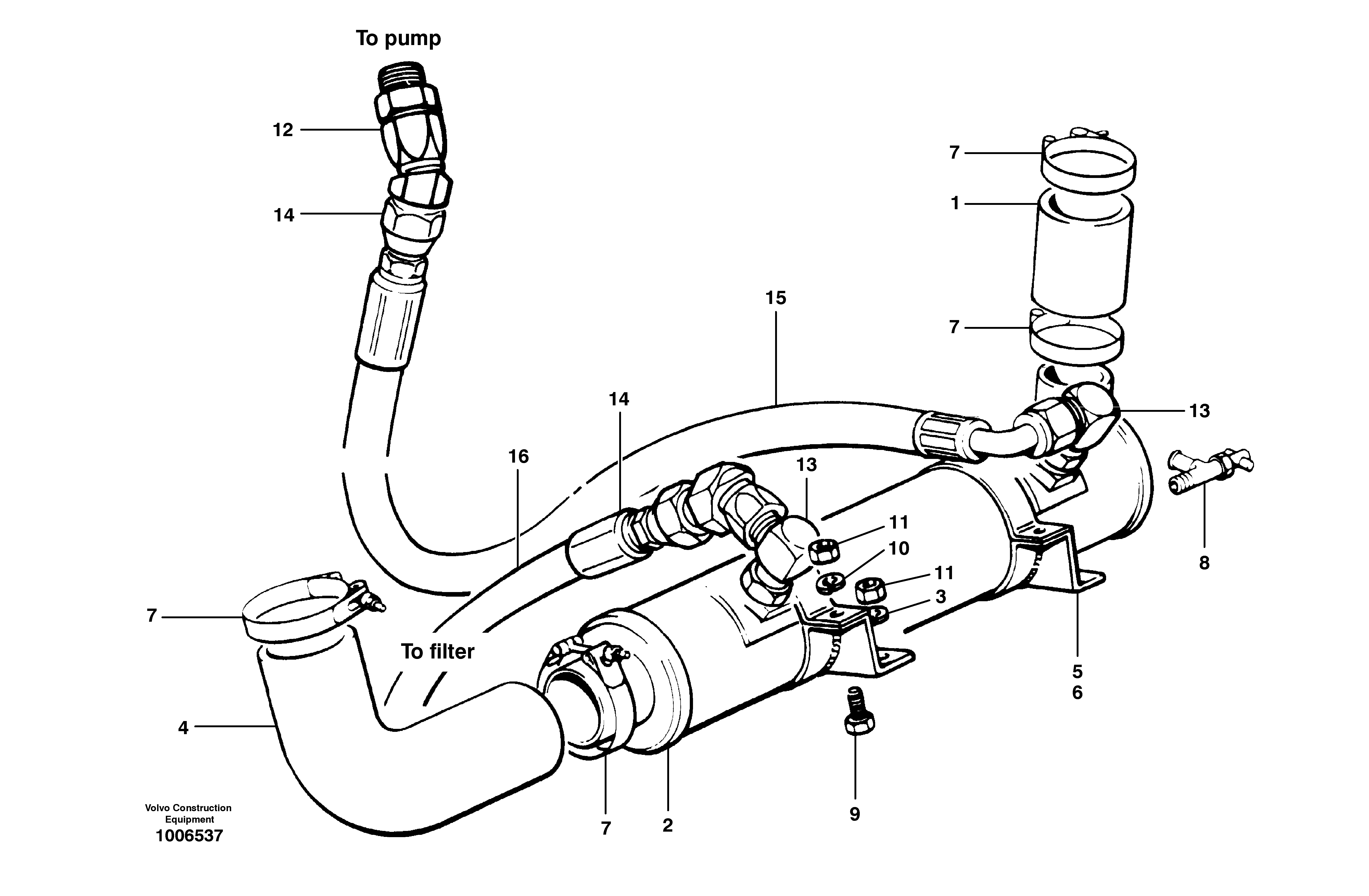Transmission oil cooler MODEL G740 - G780 — volvo parts diagram