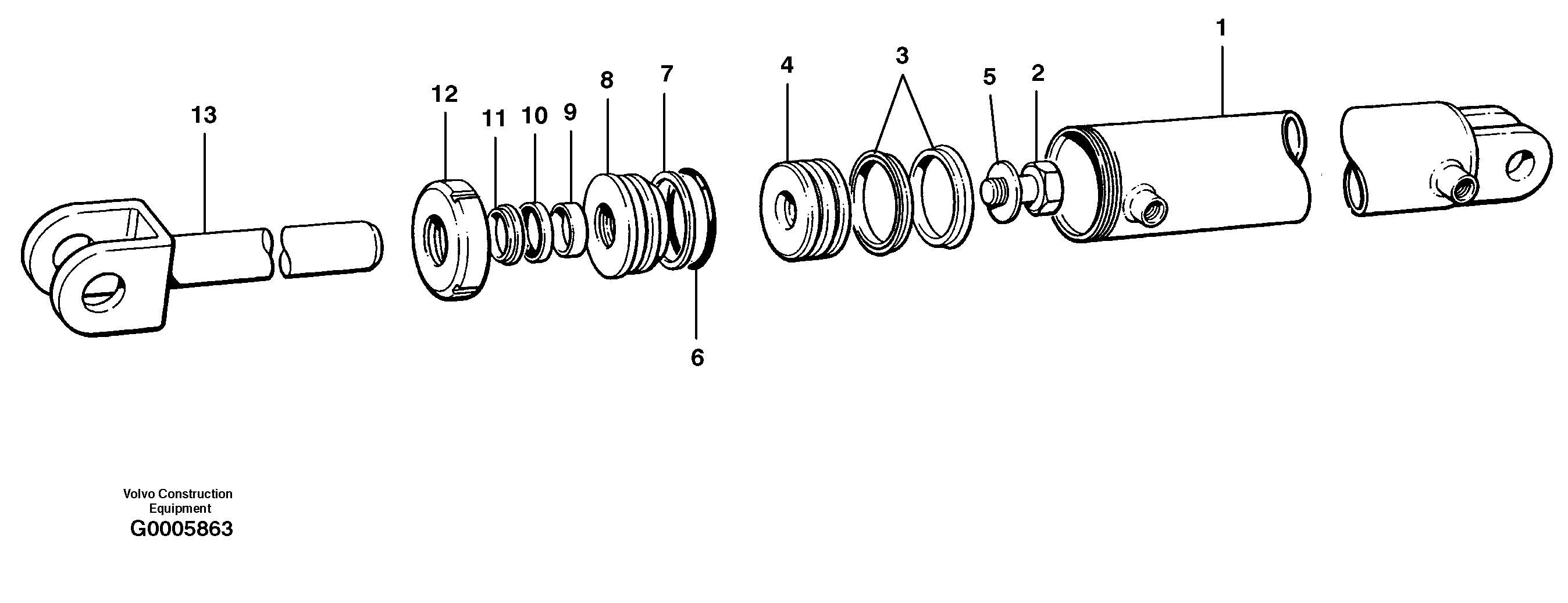 Blade tilt cylinder  MODEL G710 - G716 S/N 33060 - — volvo parts diagram