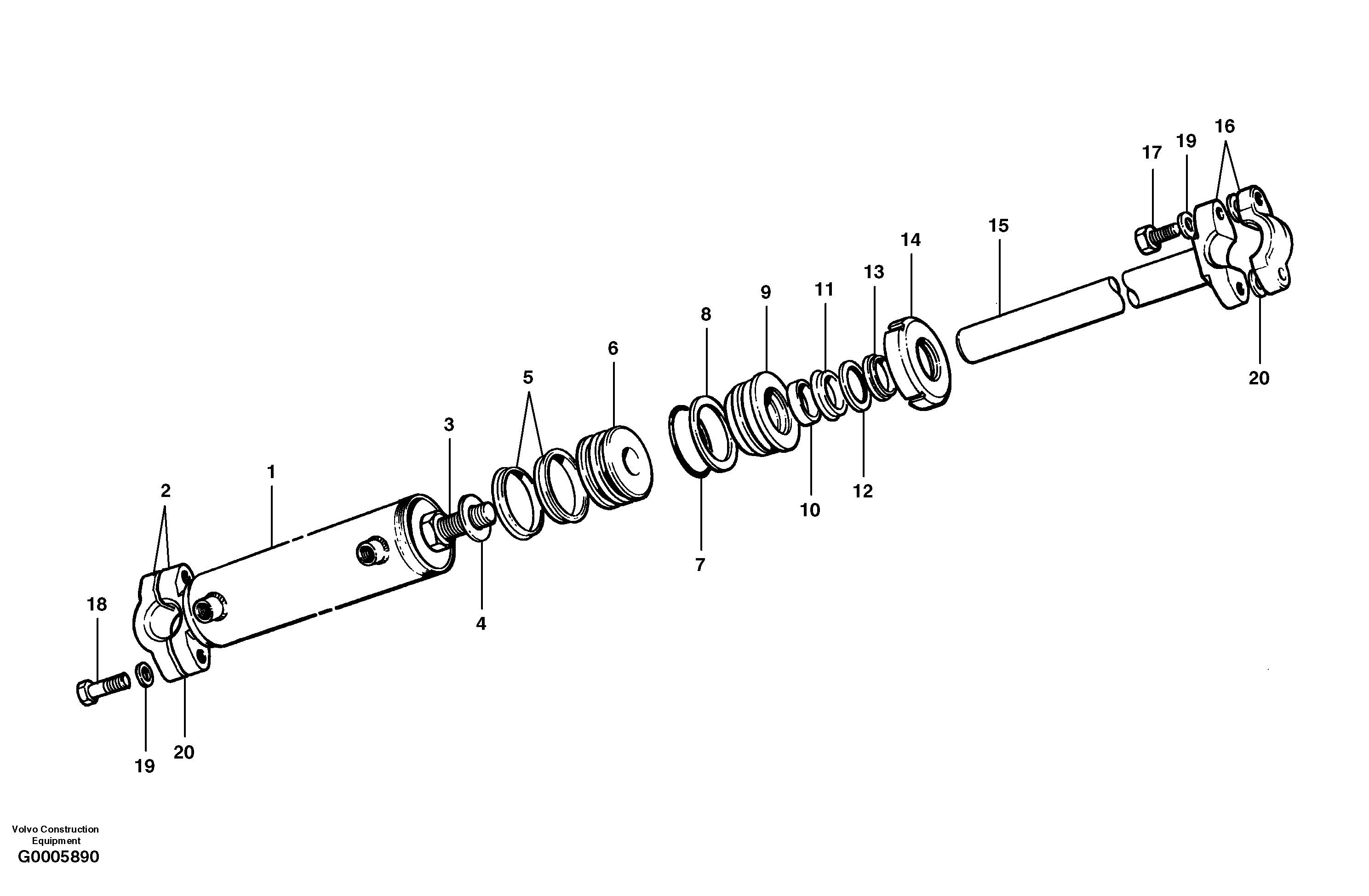 Circle shift cylinder  MODEL G780 S/N 33000 - 33059 — volvo parts diagram