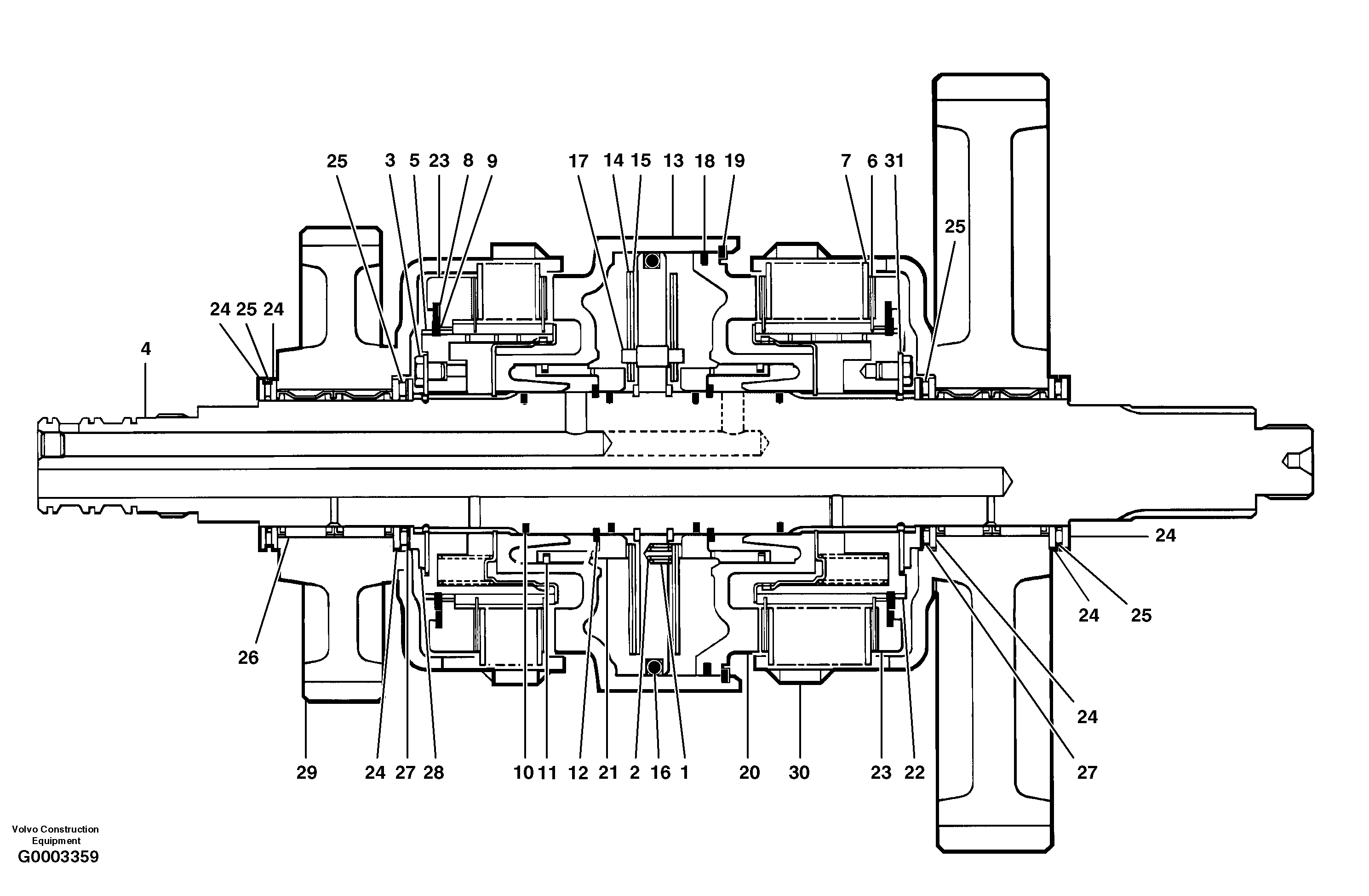 Output clutch and shaft — volvo parts diagram