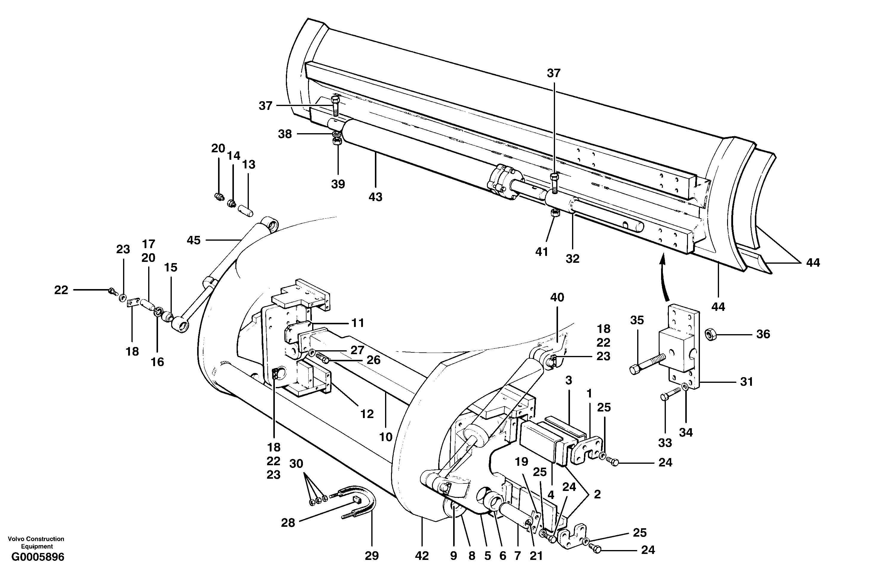 Moldboard installations  MODEL G780 — volvo parts diagram