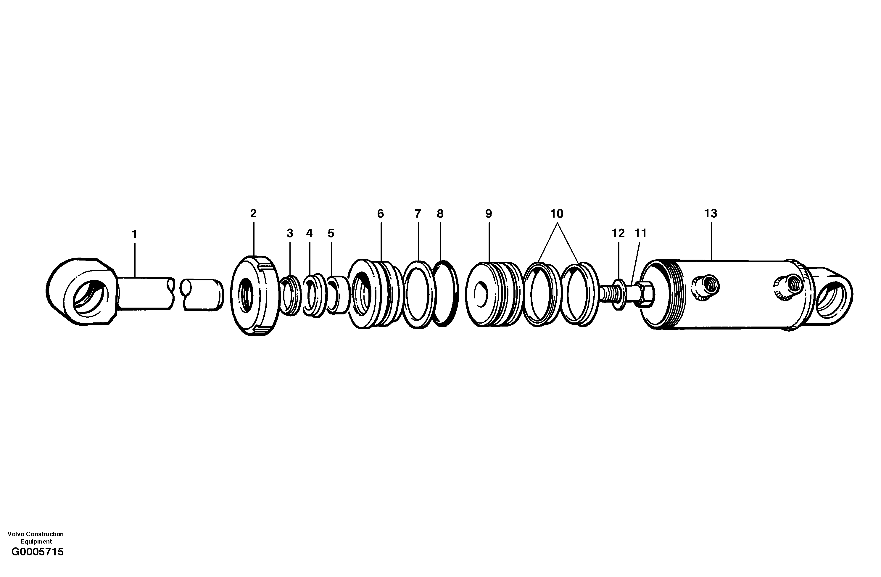 Wheel lean cylinders  MODEL G710 - G720 S/N 33060 - — volvo parts diagram