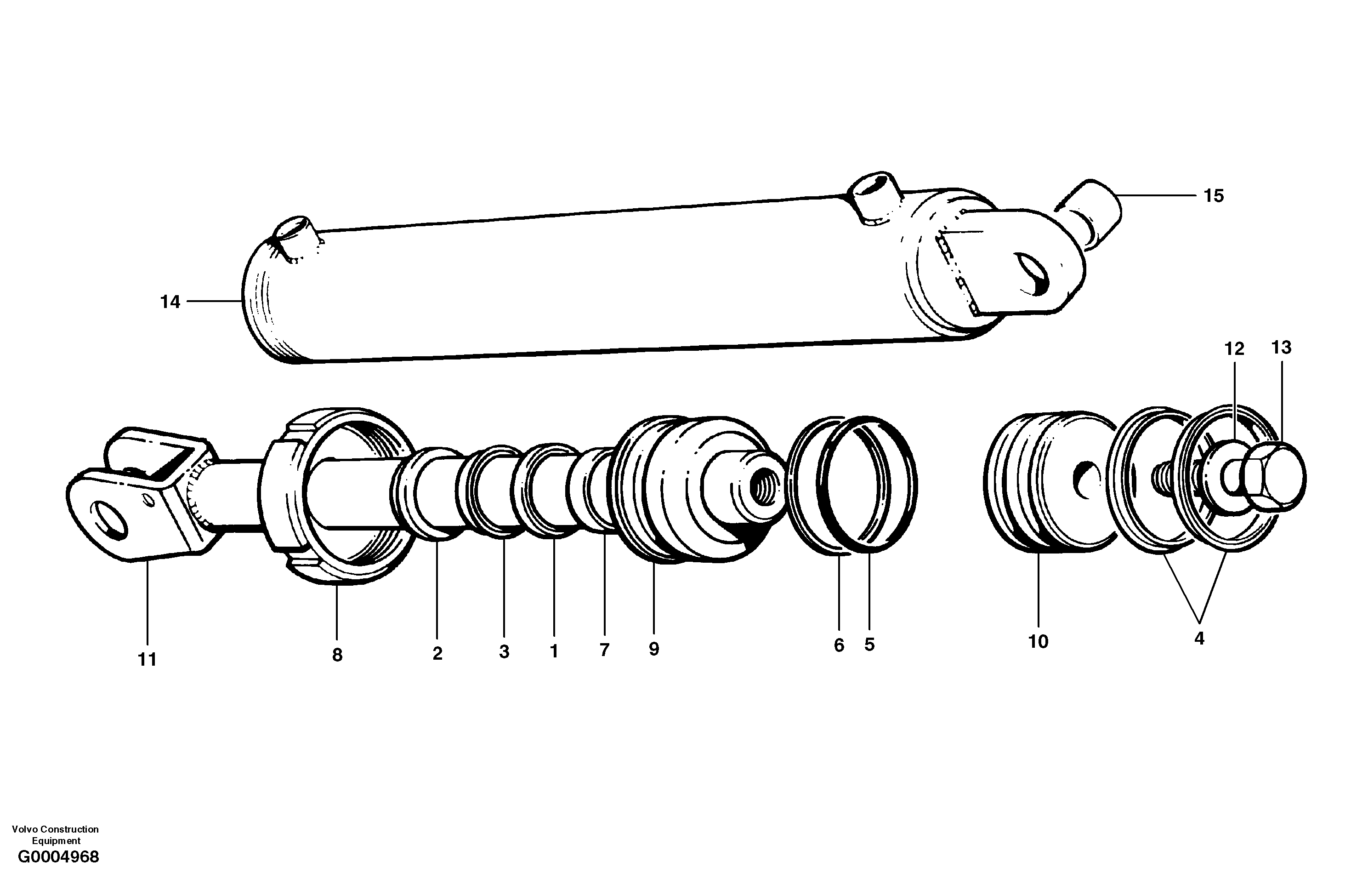Ripper cylinder  S/N 33000 - 33059 — volvo parts diagram