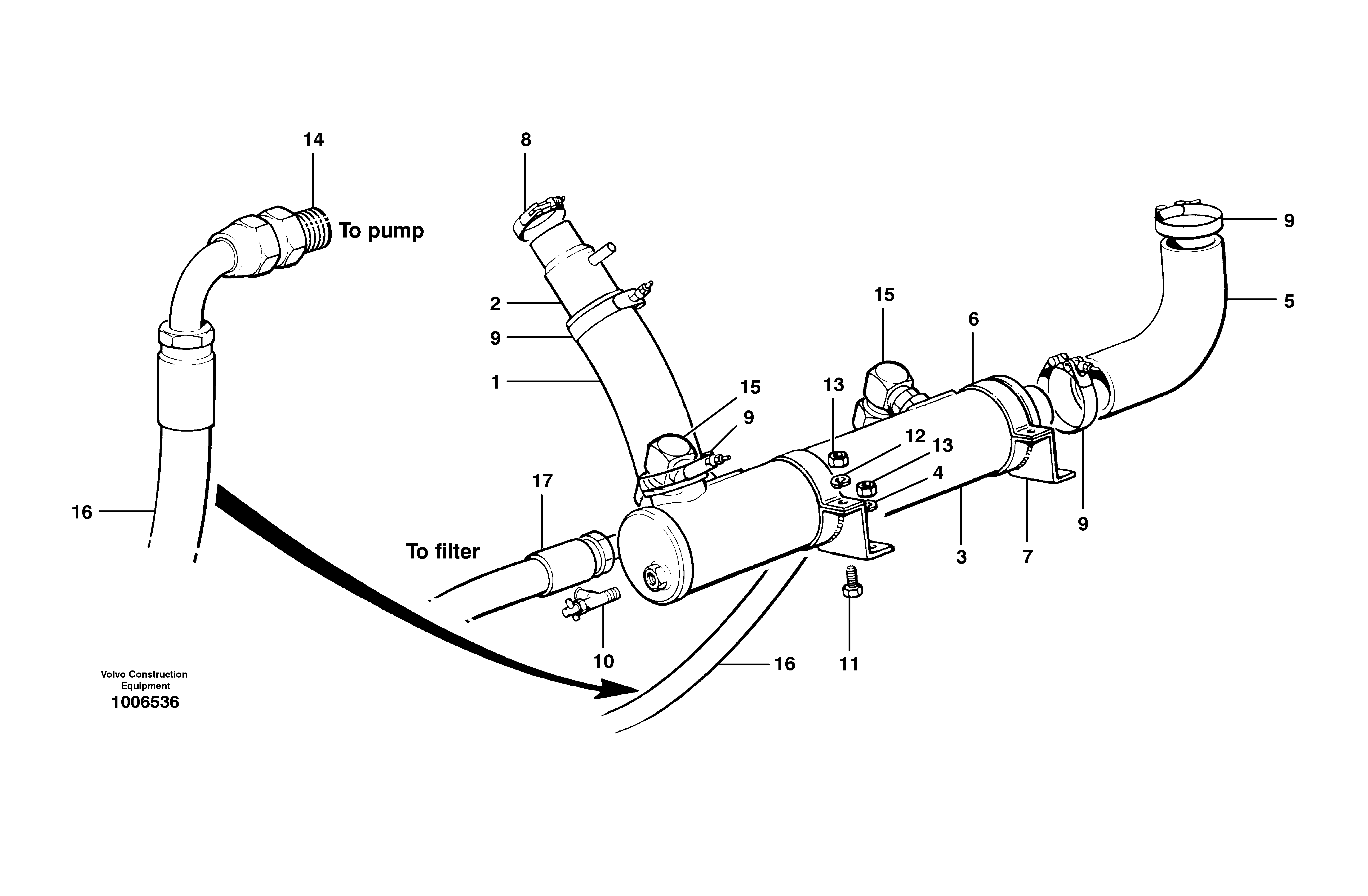 Transmission oil cooler MODEL G720 - G736 — volvo parts diagram