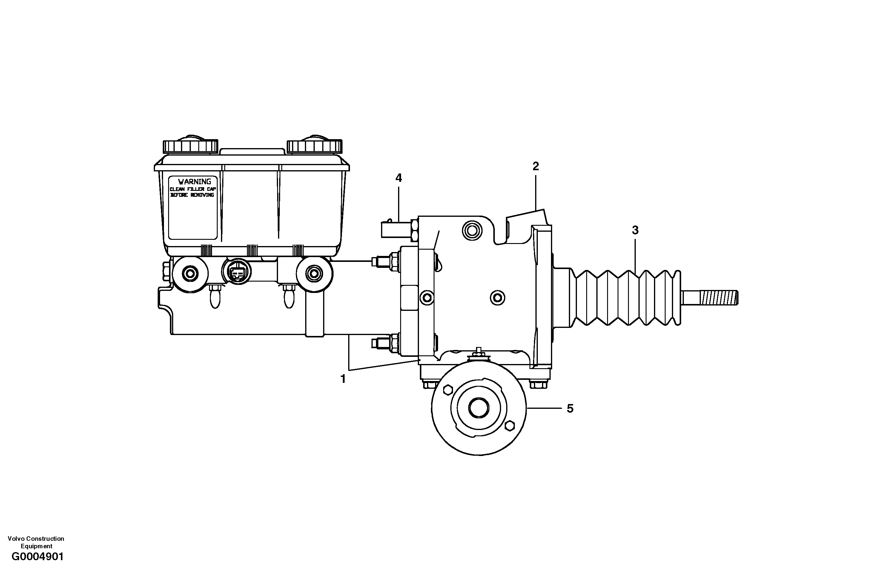 Brake power booster — volvo parts diagram