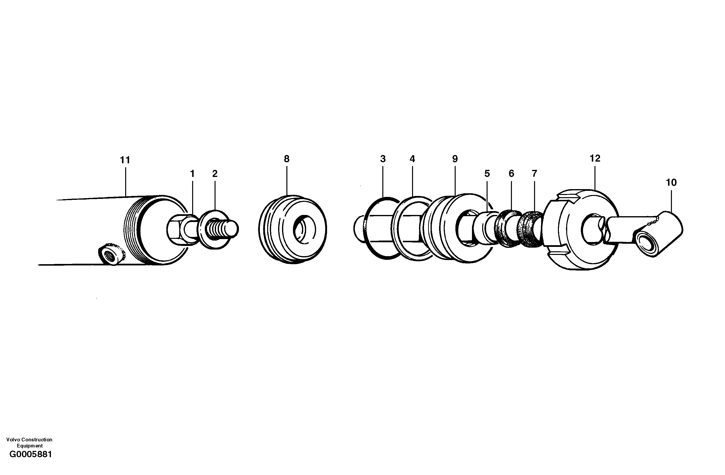 Windrow eliminator cylinder  S/N 33060 - — volvo parts diagram
