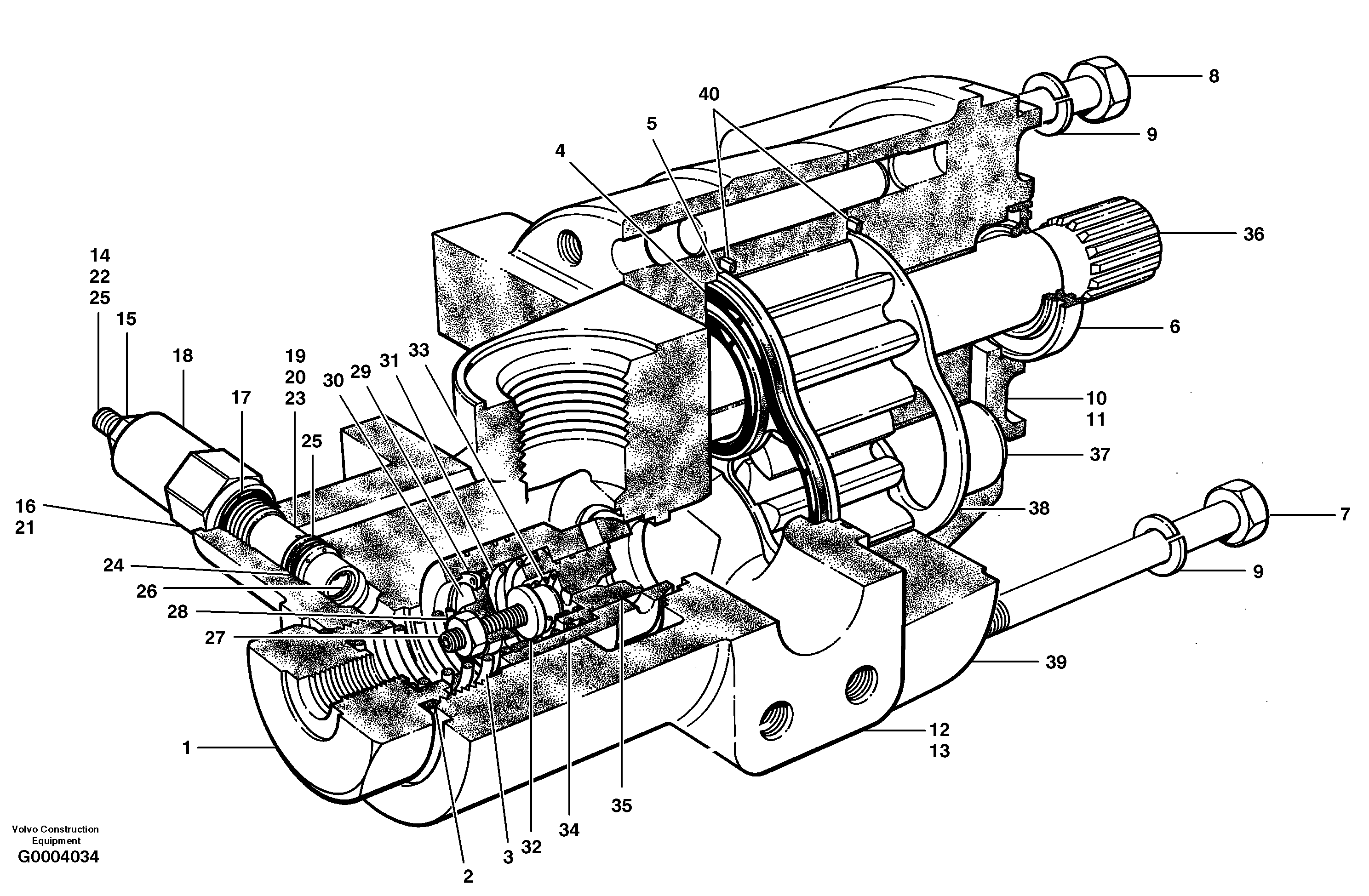 Main hydraulic pump — volvo parts diagram