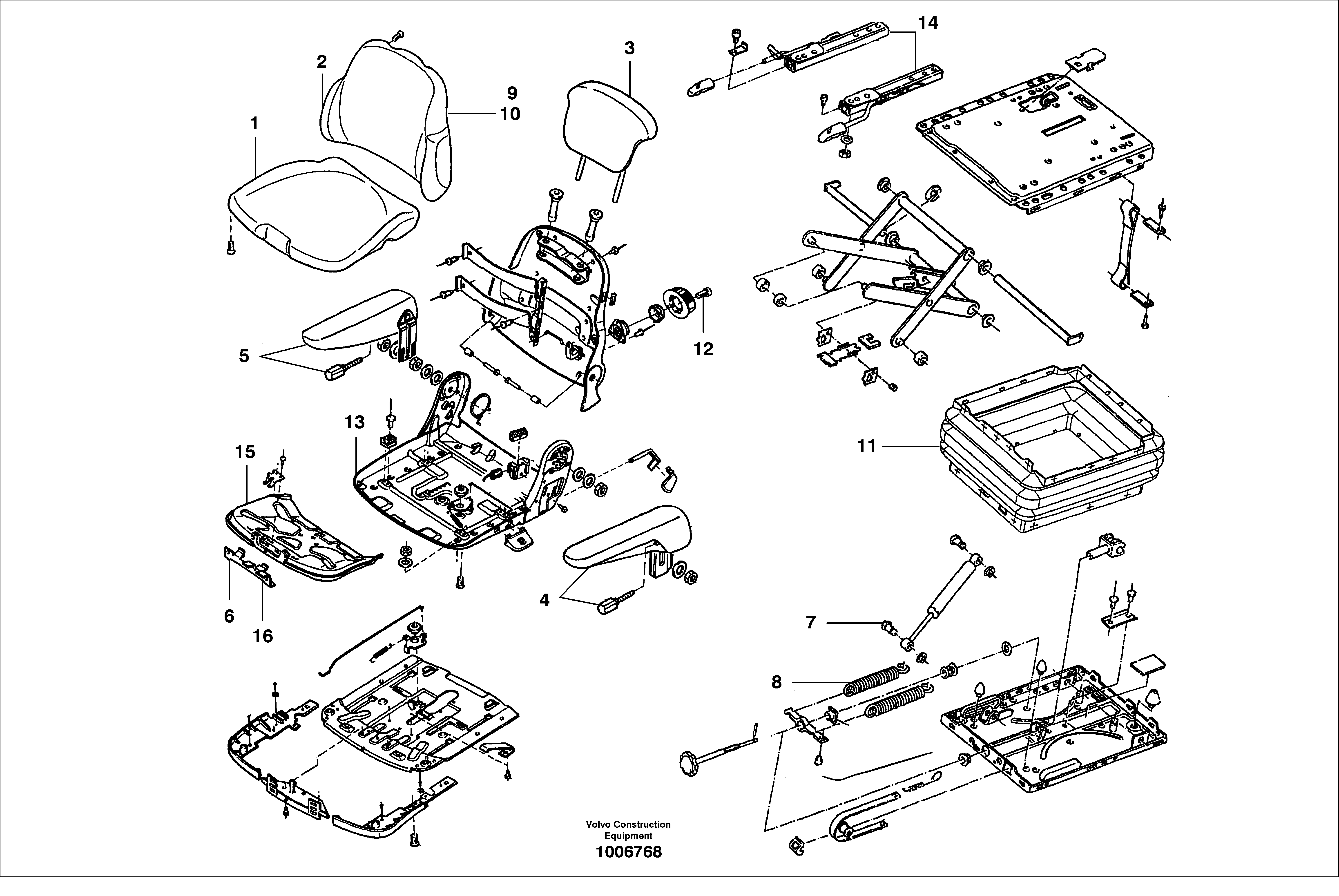 Suspension seat assembly — volvo parts diagram