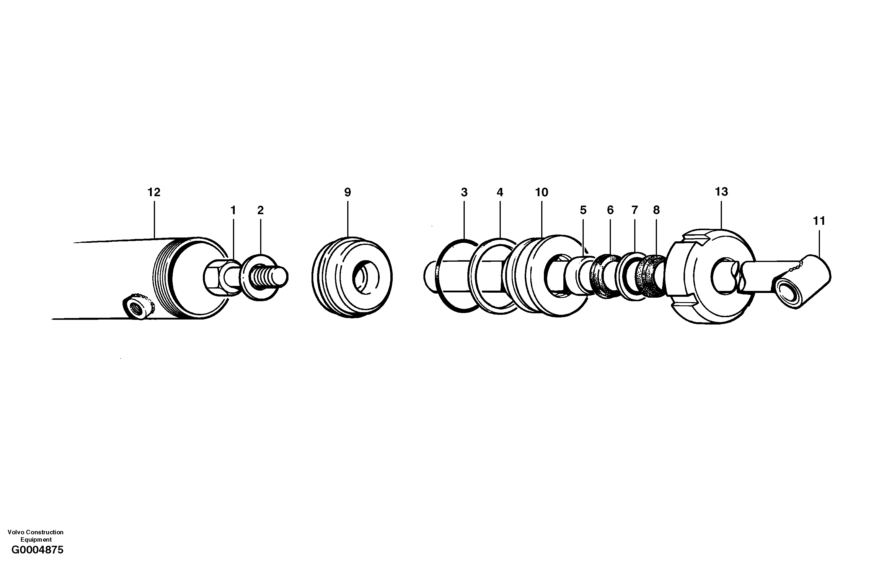 Windrow eliminator cylinder  S/N 33000 - 33059 — volvo parts diagram