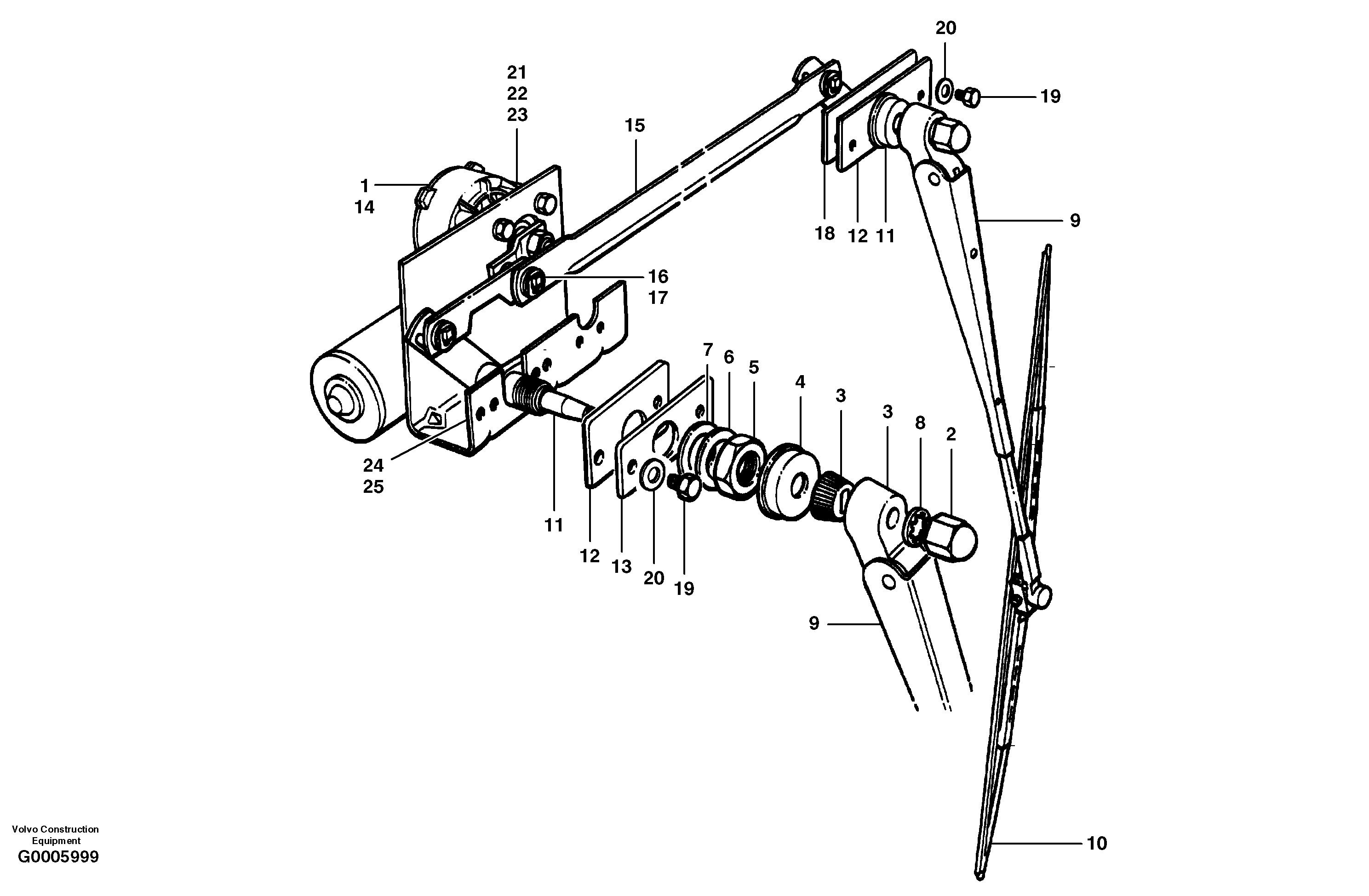 Window wiper - rear - low profile cab — volvo parts diagram