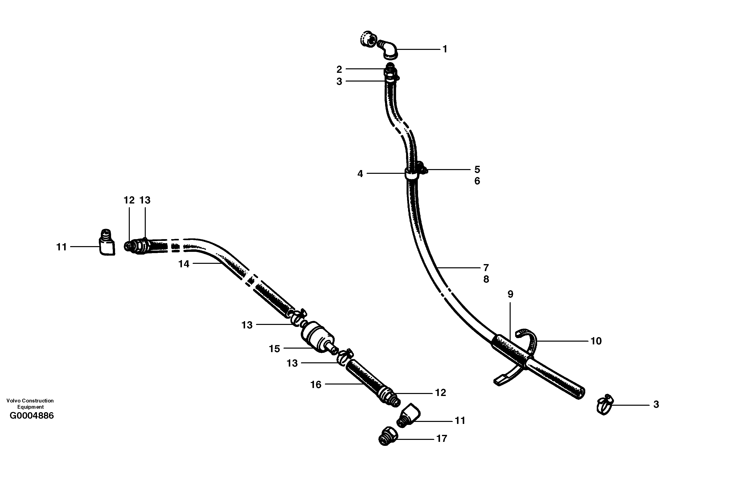 Fuel circuit MODEL G710 - G736 — volvo parts diagram
