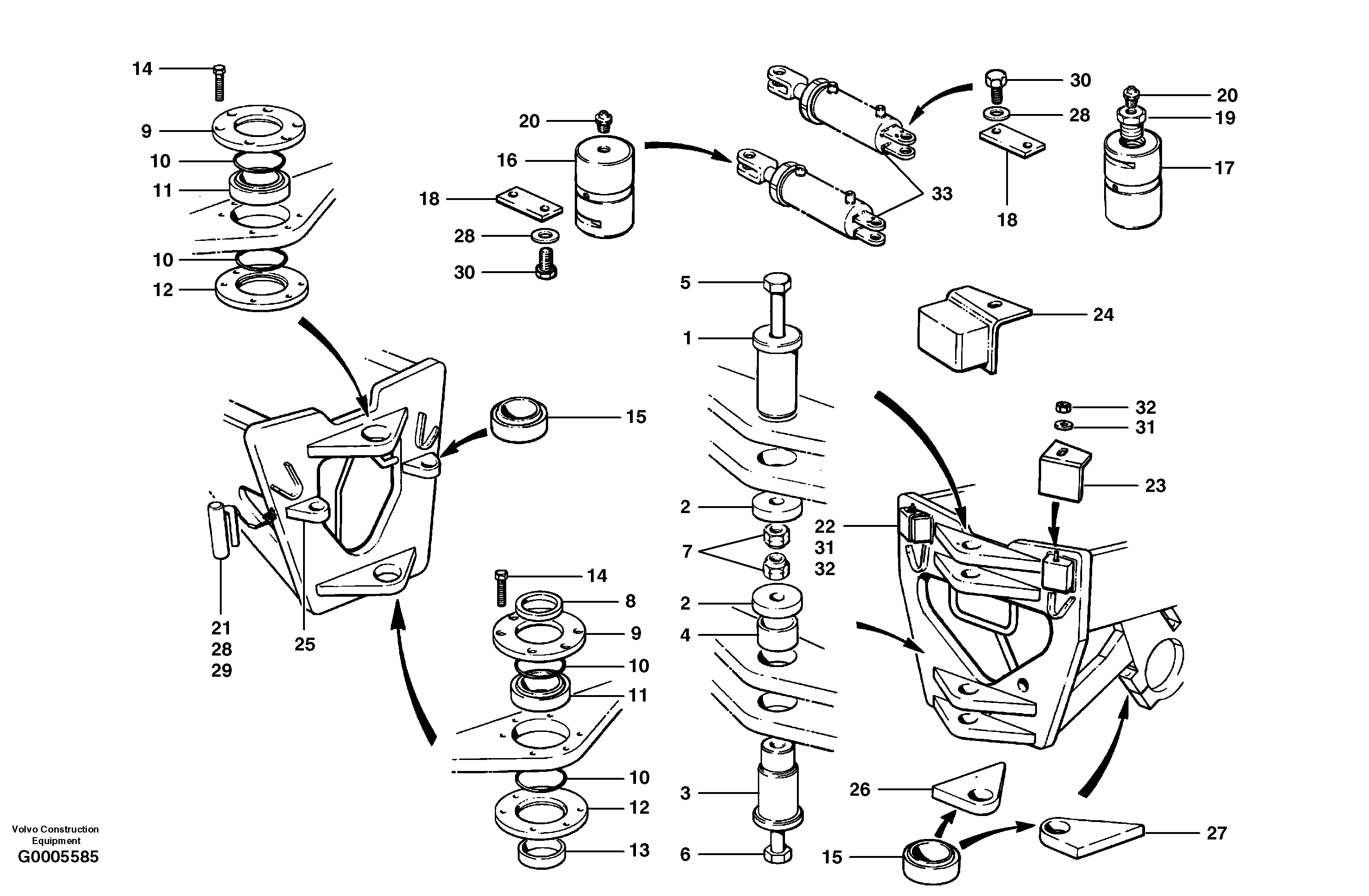 Articulation hinge — volvo parts diagram