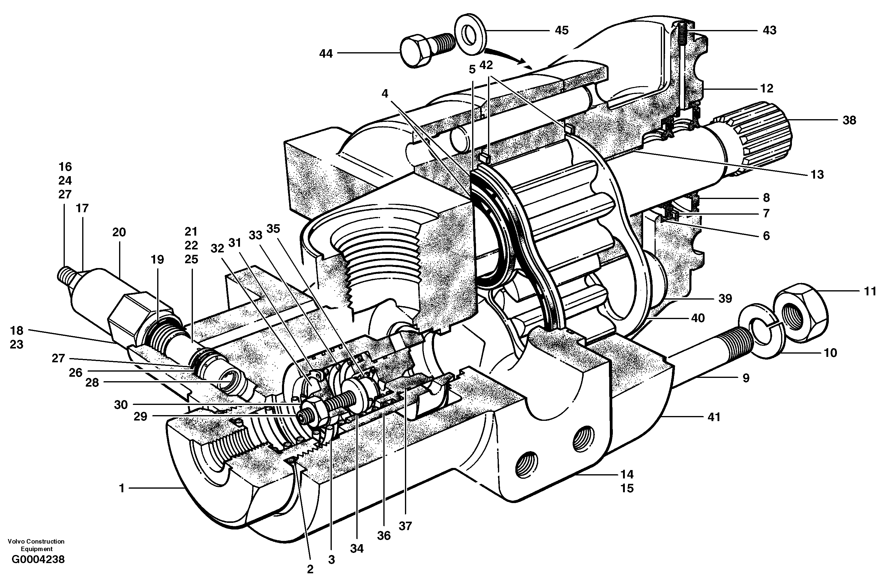 Main hydraulic pump - AWD — volvo parts diagram