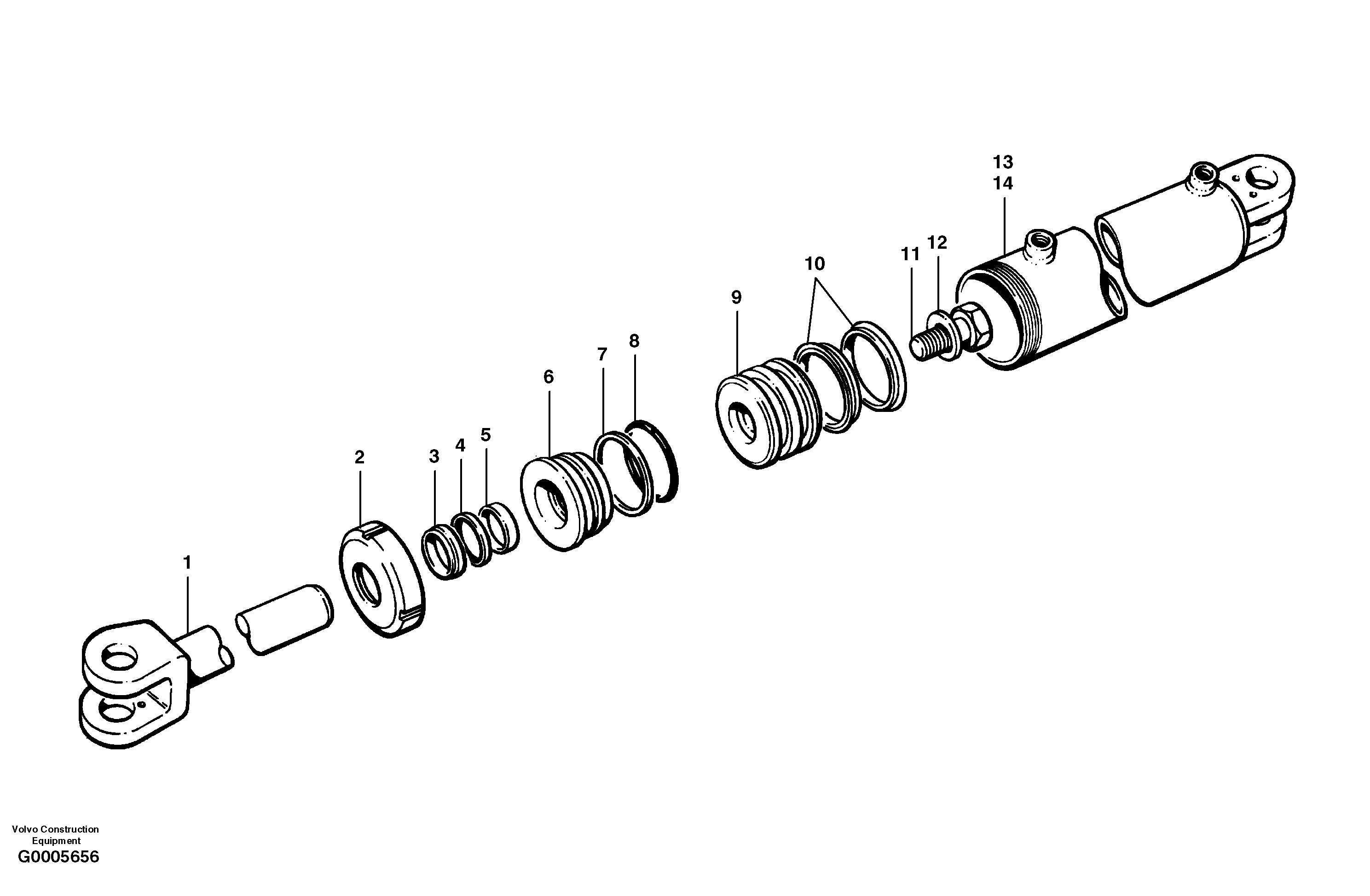 Articulation cylinders MODEL G730 - G780 S/N 33060 - — volvo parts diagram