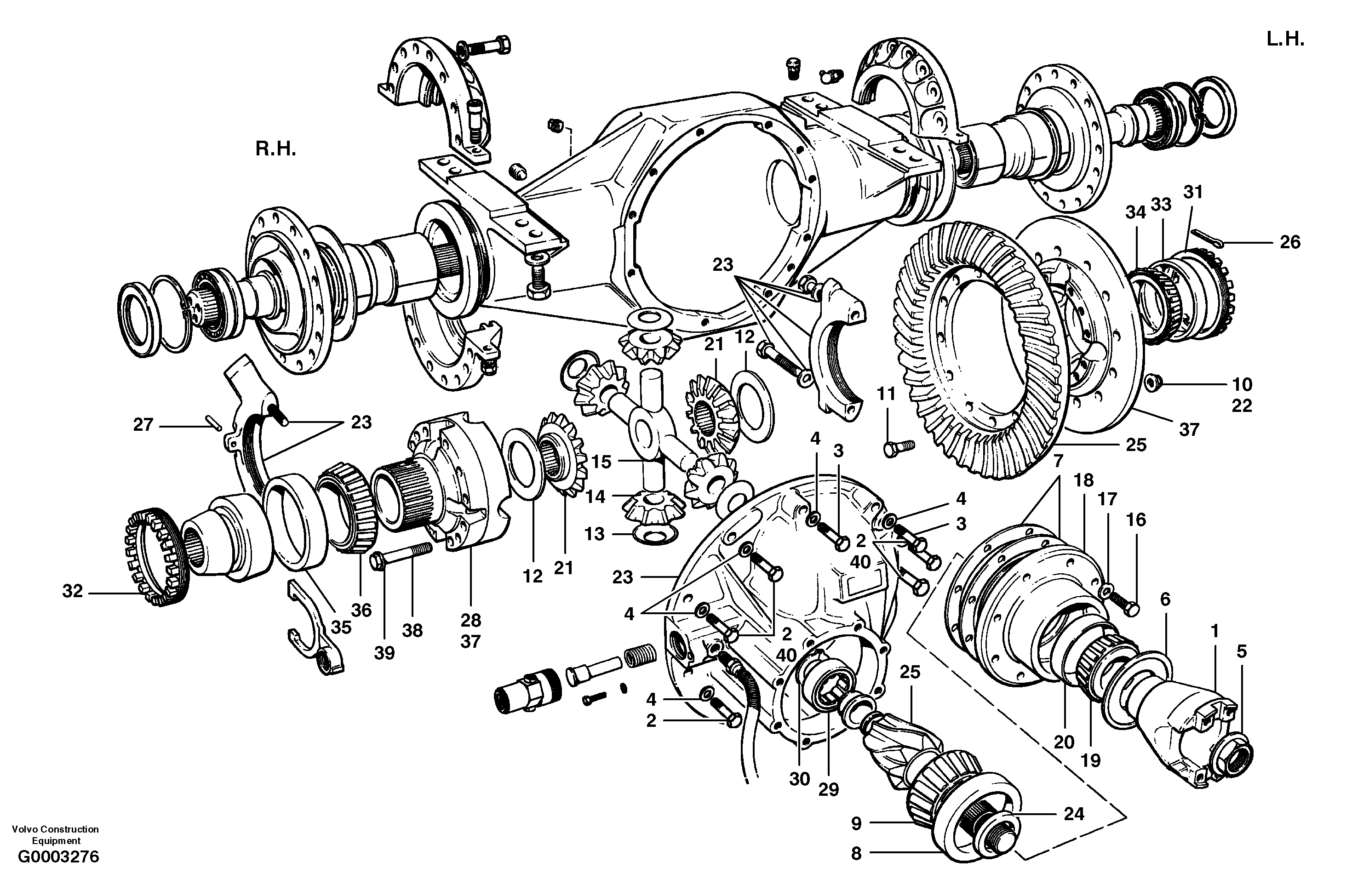 Final drive - differential carrier assembly  MODEL G710 - G726 — volvo parts diagram