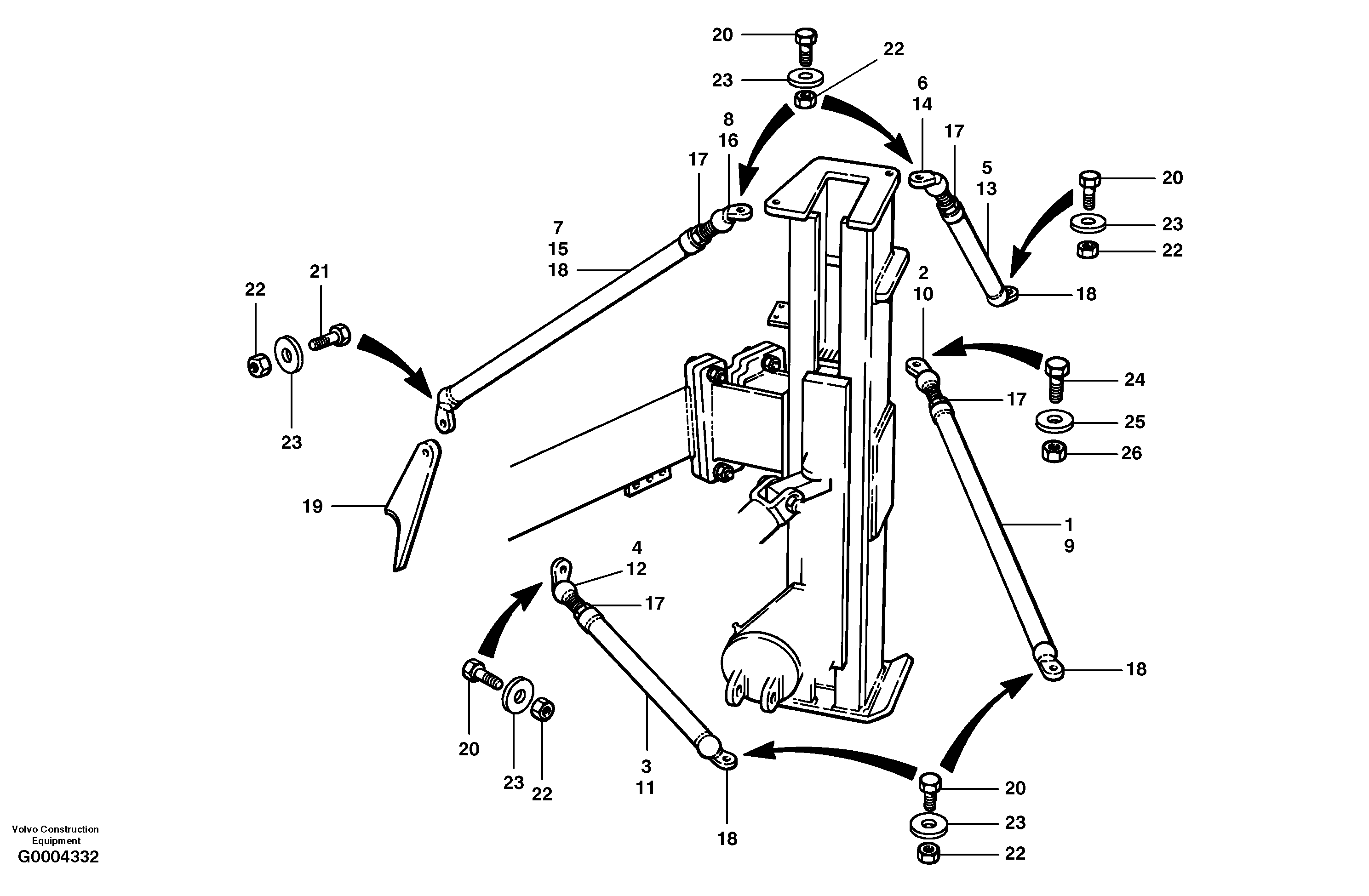 Lo-bank wing braces - hydraulic wing — volvo parts diagram