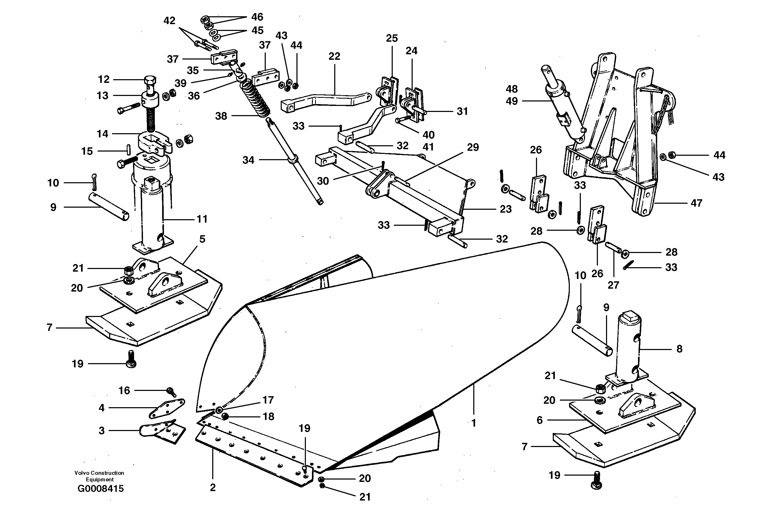 Down pressure v-plow — volvo parts diagram