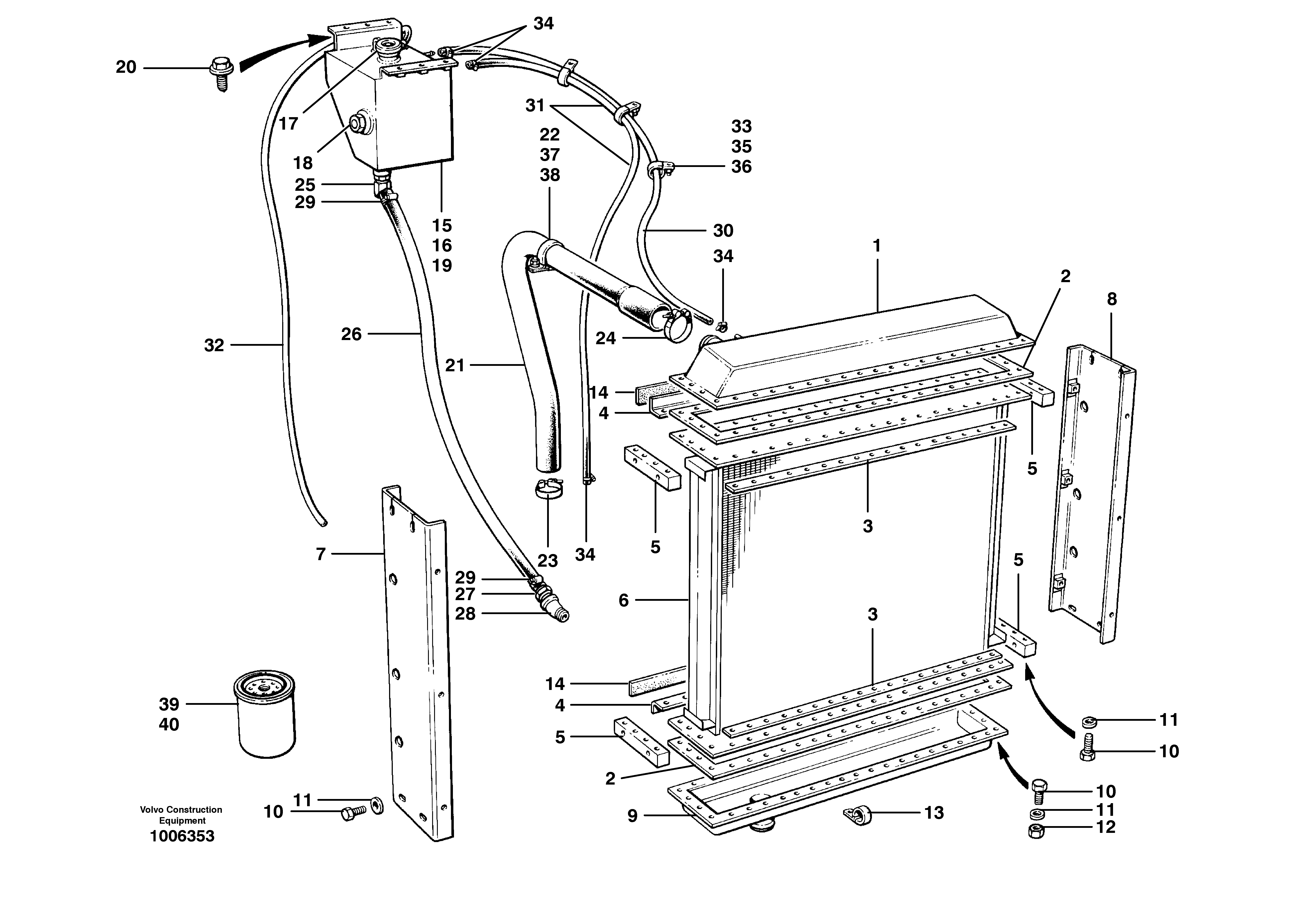 Radiator installation  MODEL G710 - G716 — volvo parts diagram