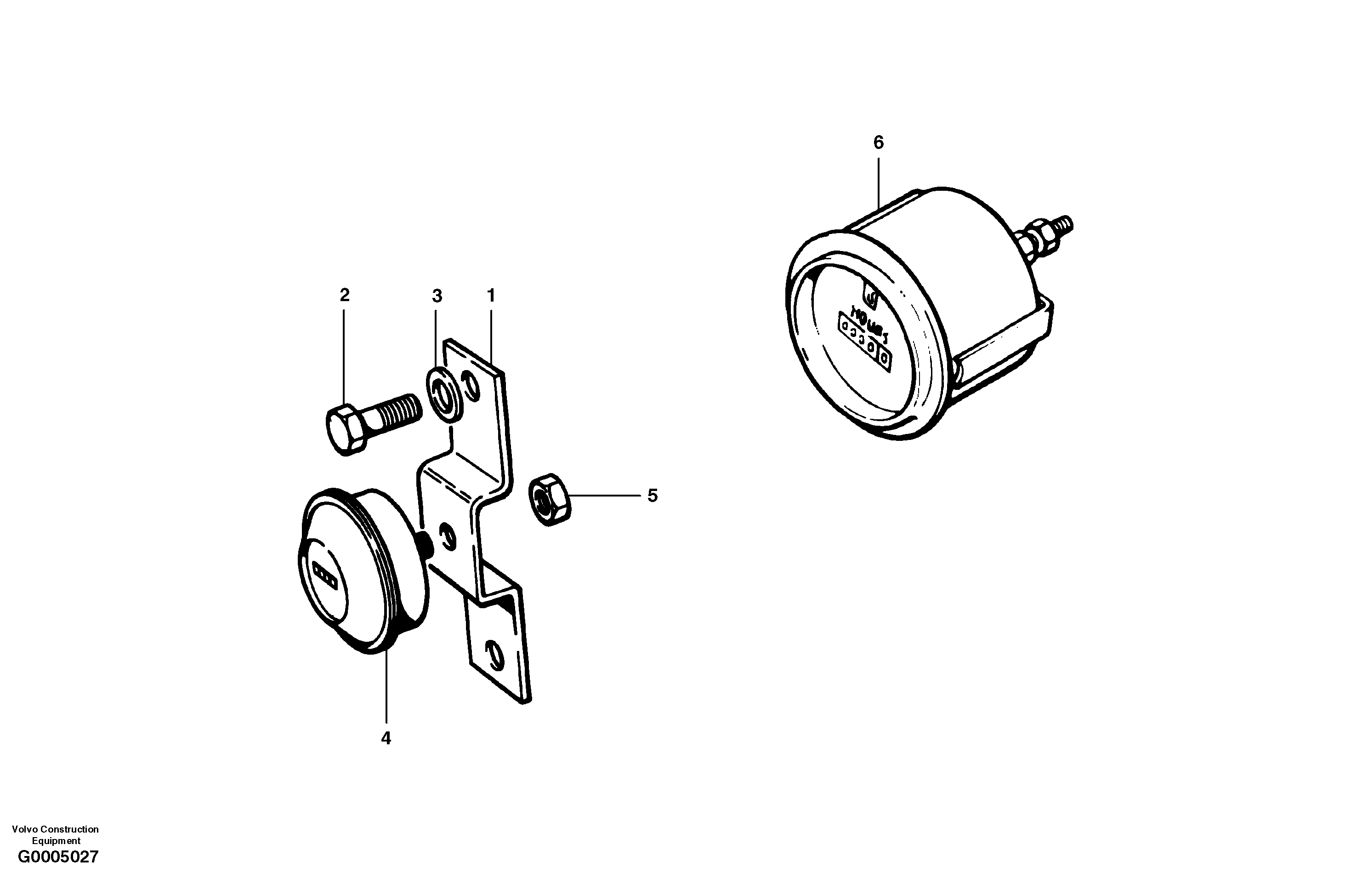 Trip meter and hour meter — volvo parts diagram