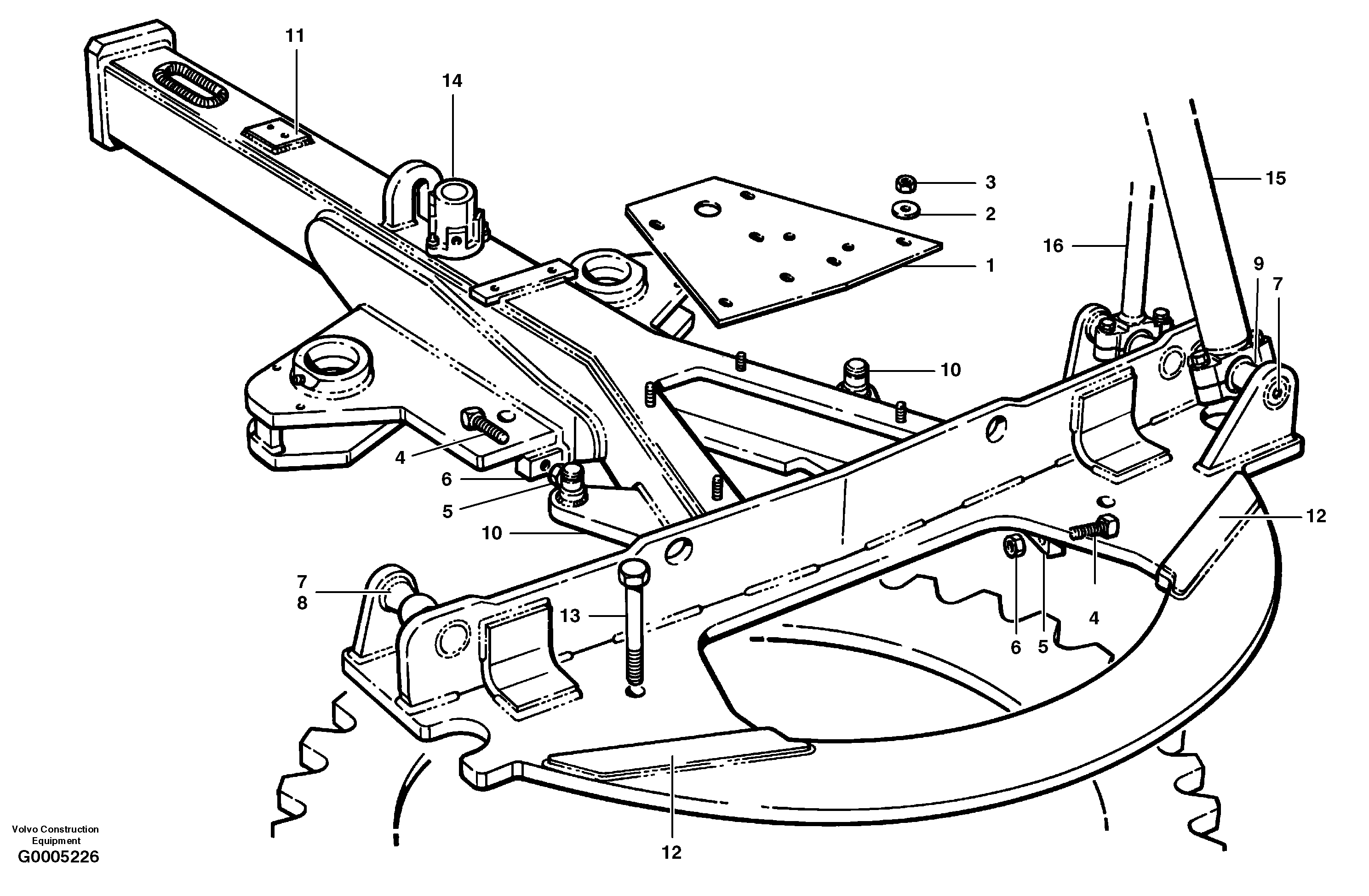 Drawbar - rear  MODEL G710 - G740 — volvo parts diagram