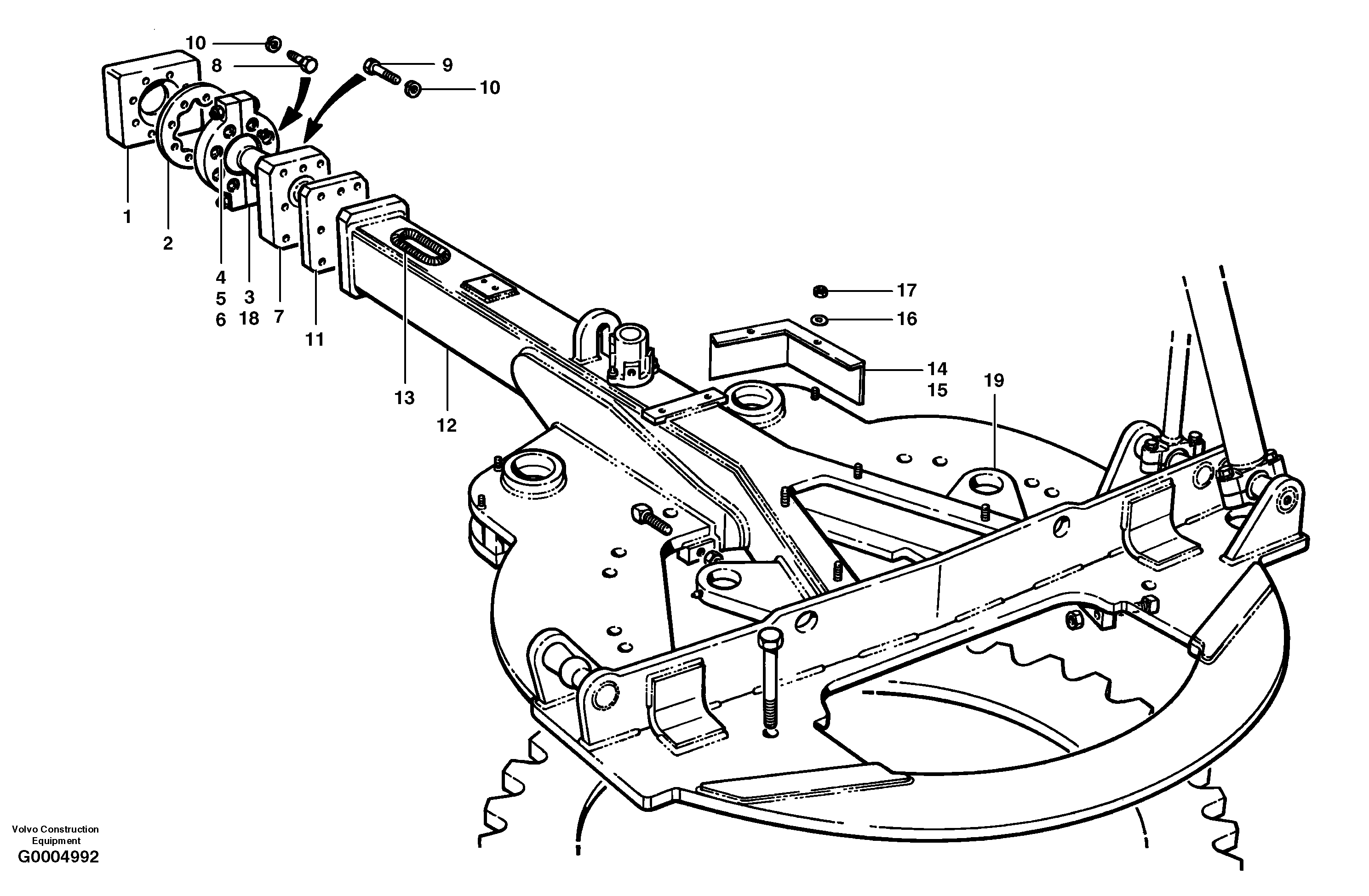 Drawbar - front - HMBCS  MODEL G780 — volvo parts diagram