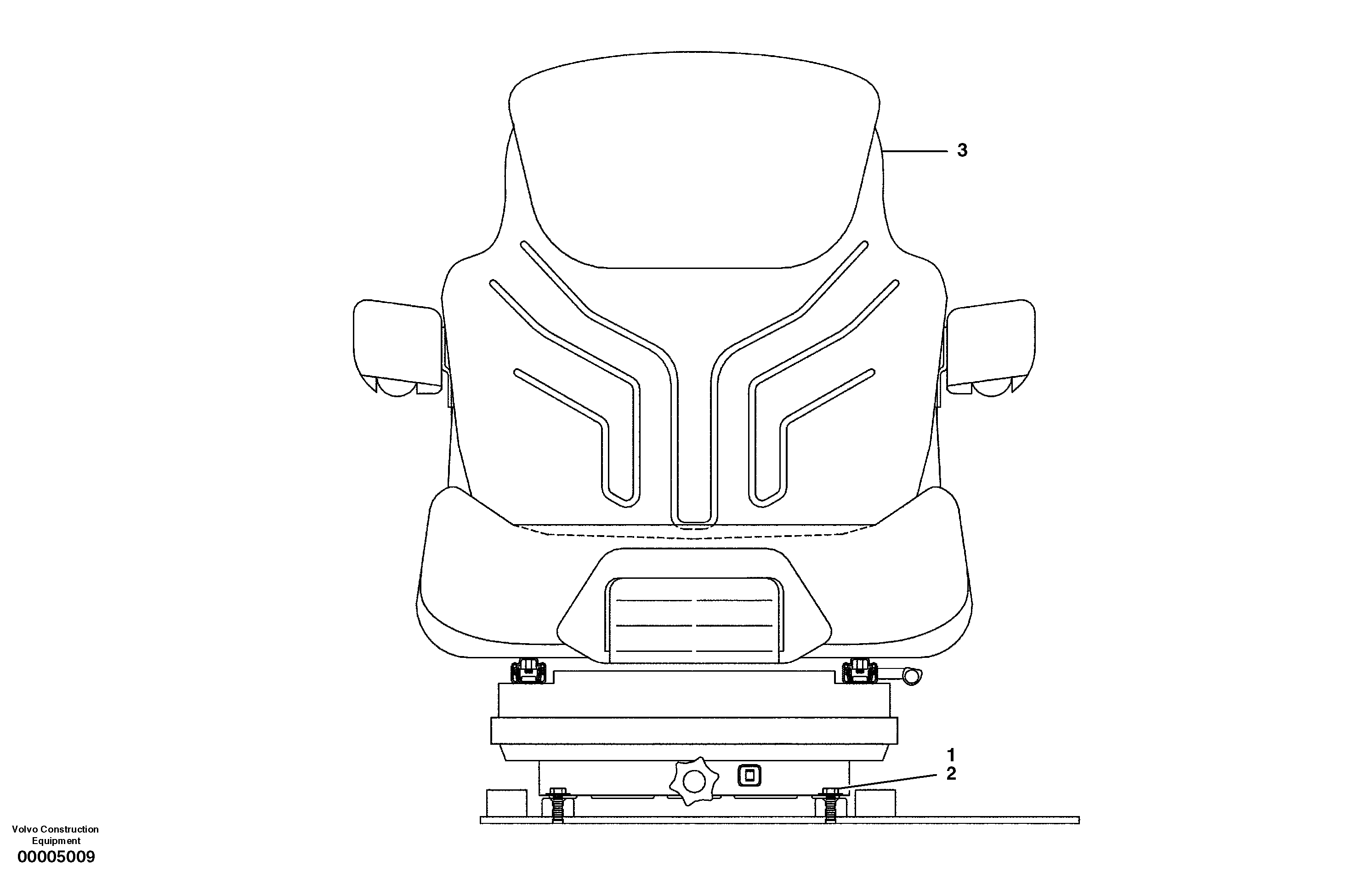 Suspension seat installation — volvo parts diagram
