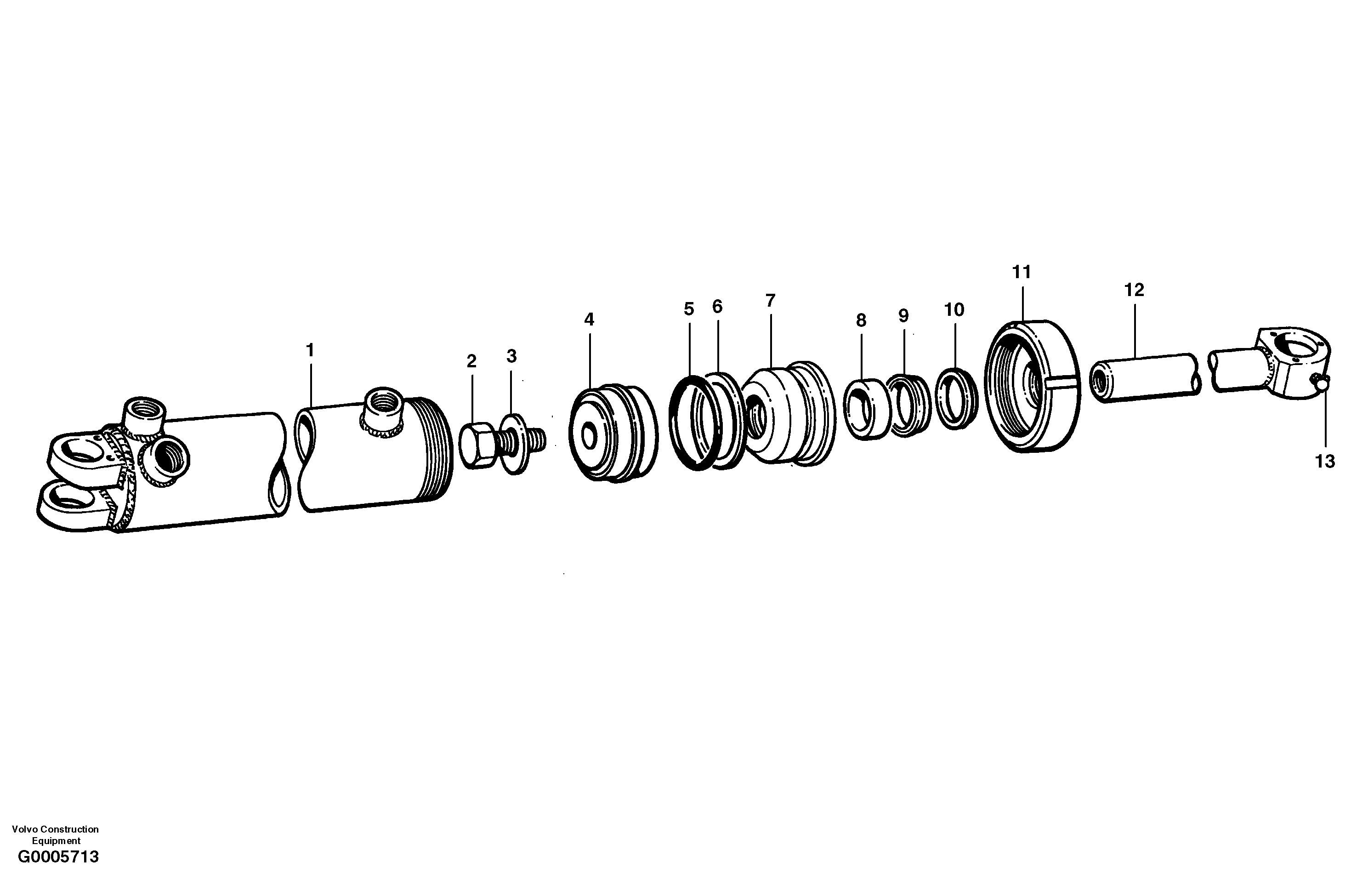 Steering cylinders  MODEL G710 - G740 S/N 33060 - — volvo parts diagram