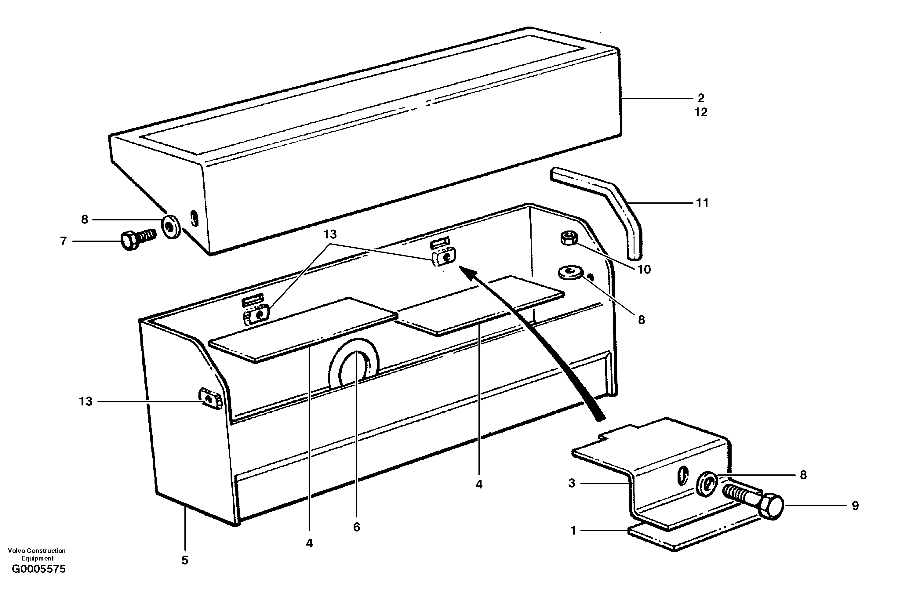 Battery box — volvo parts diagram