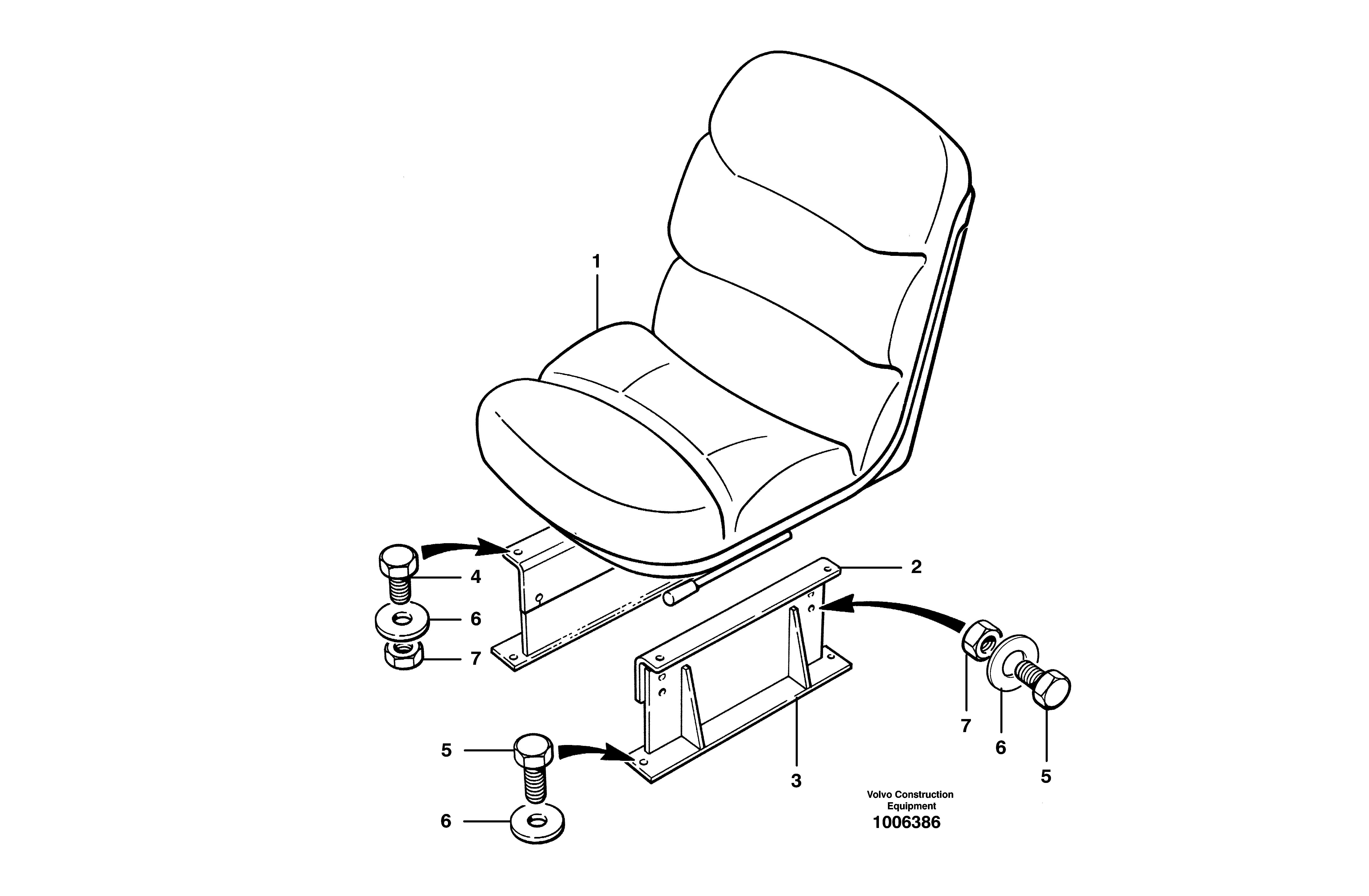 Bucket seat — volvo parts diagram