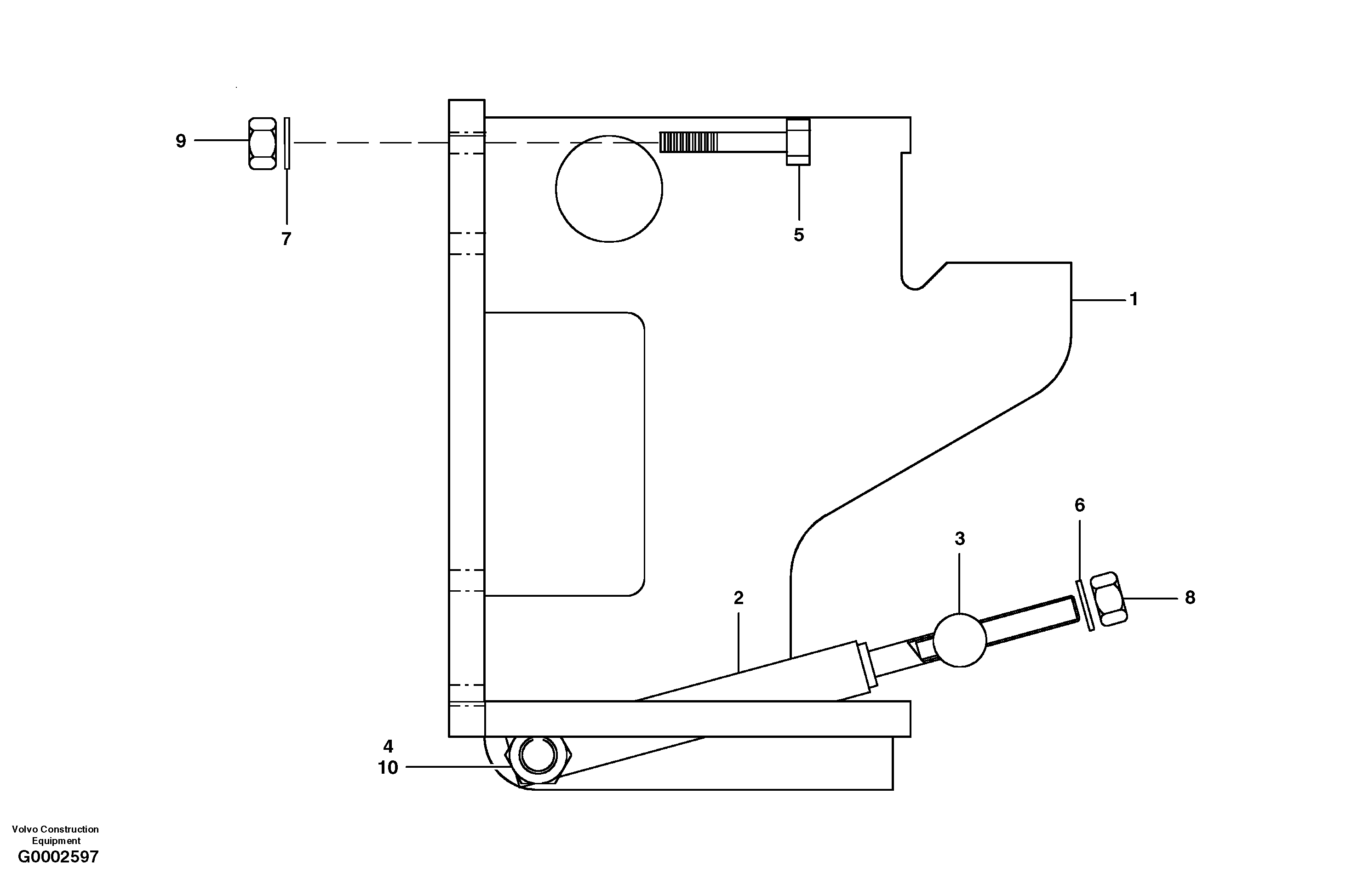 Spare wheel hanger MODEL G780 — volvo parts diagram
