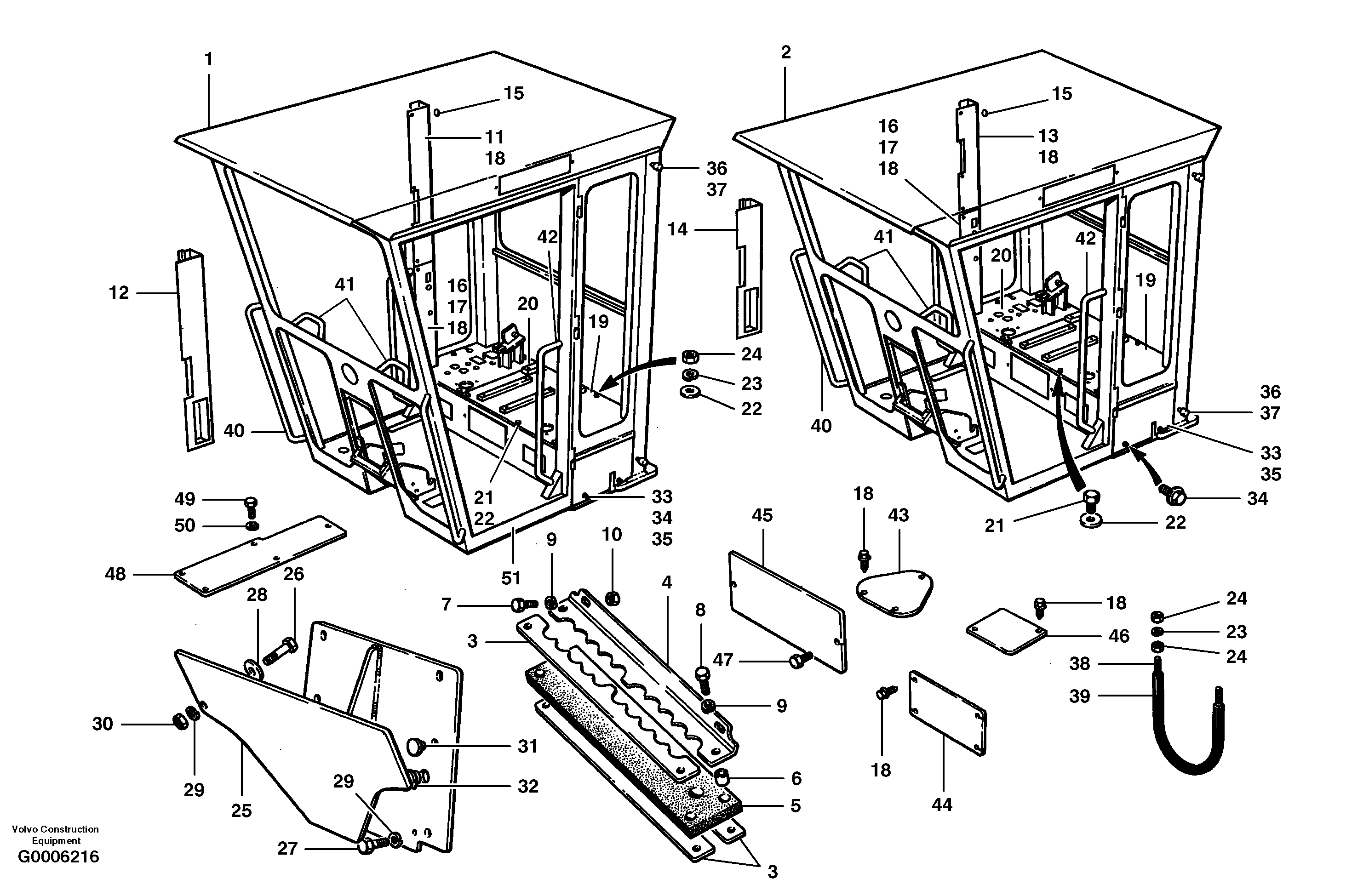 Cab - standard and low profile S/N 33028 - — volvo parts diagram