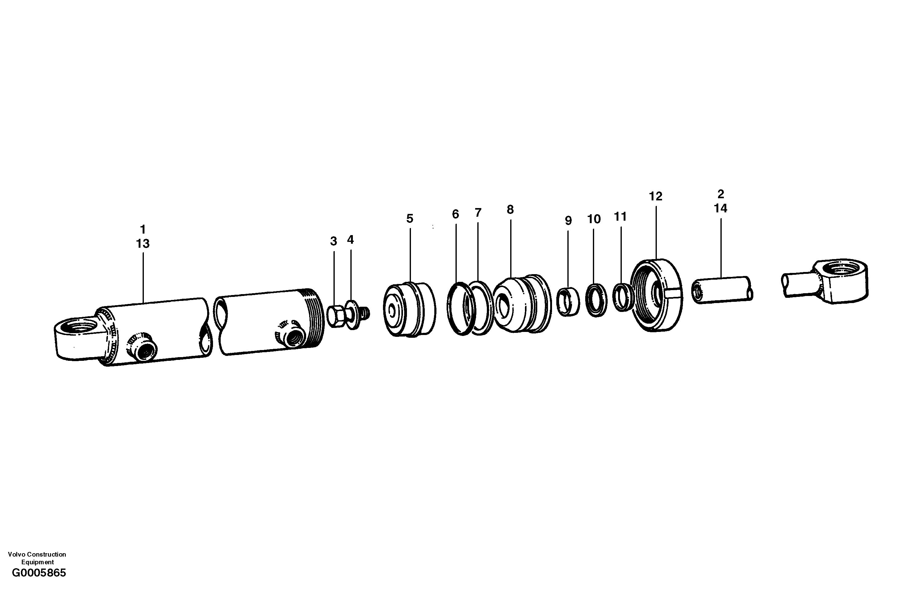 Blade tilt cylinder  MODEL G720 - G780 S/N 33060 - — volvo parts diagram