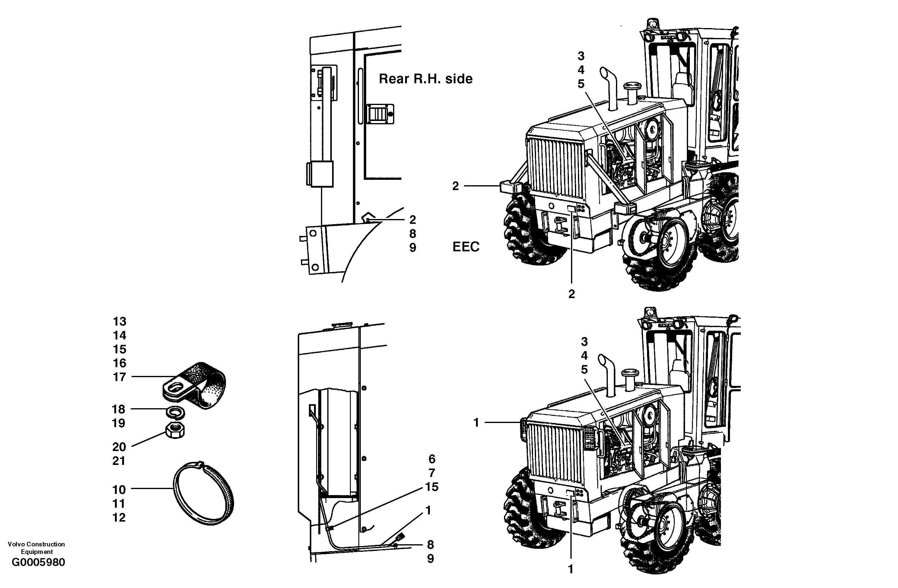 Wiring harness - rear — volvo parts diagram