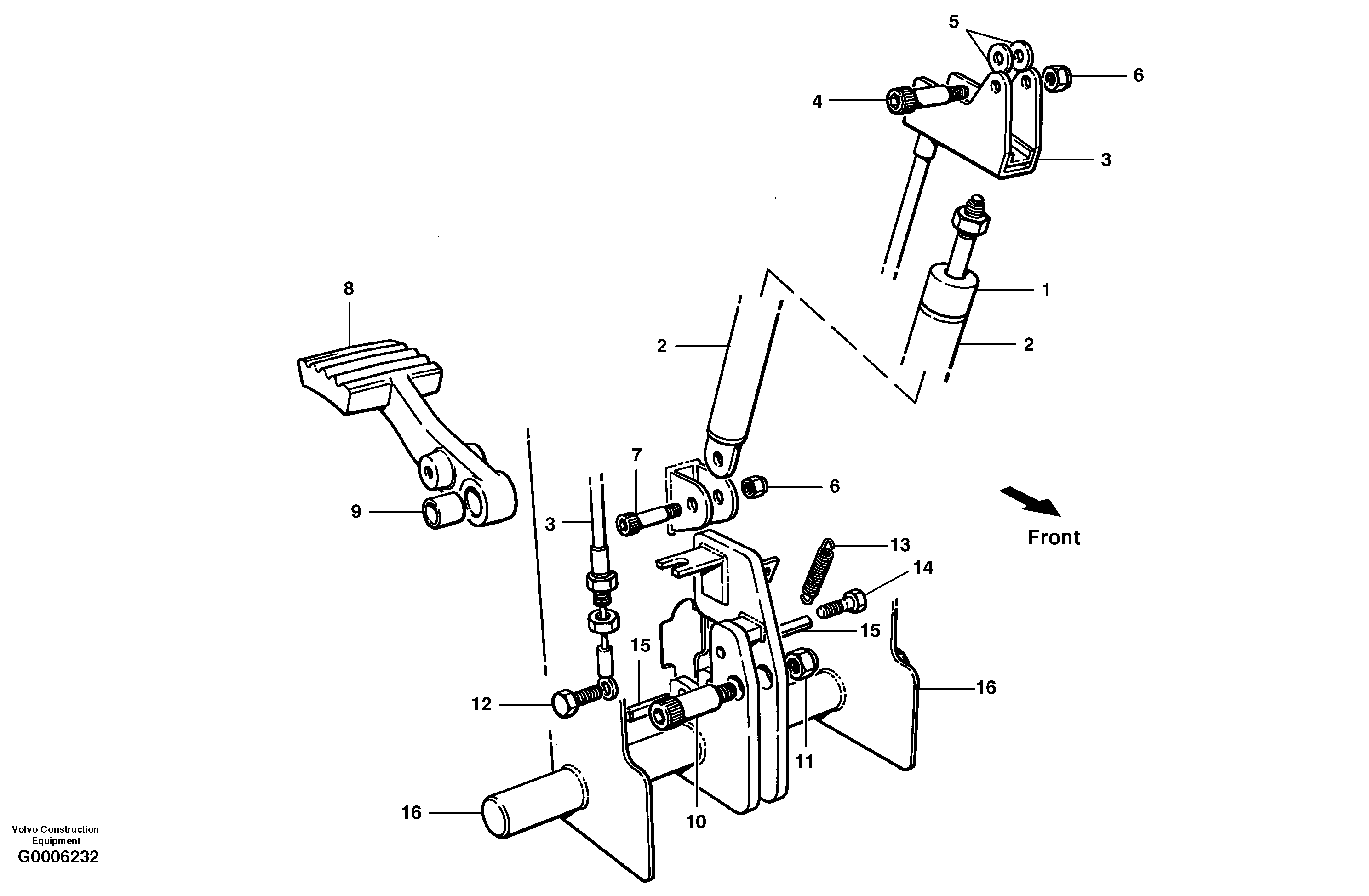 Pedestal adjuster  S/N 33000 - 33892 — volvo parts diagram