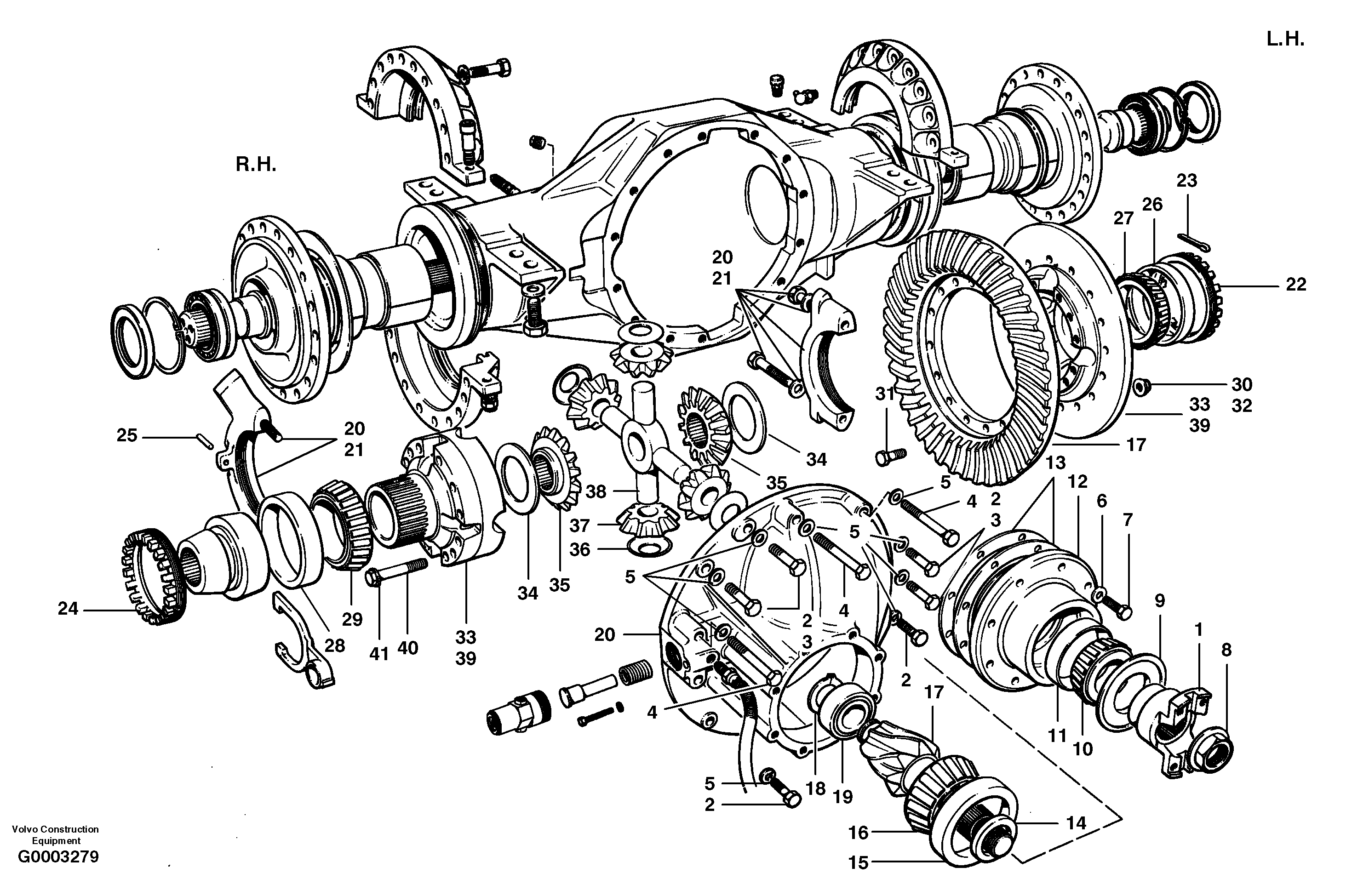 Final drive - differential carrier assembly  MODEL G730 - G740 — volvo parts diagram