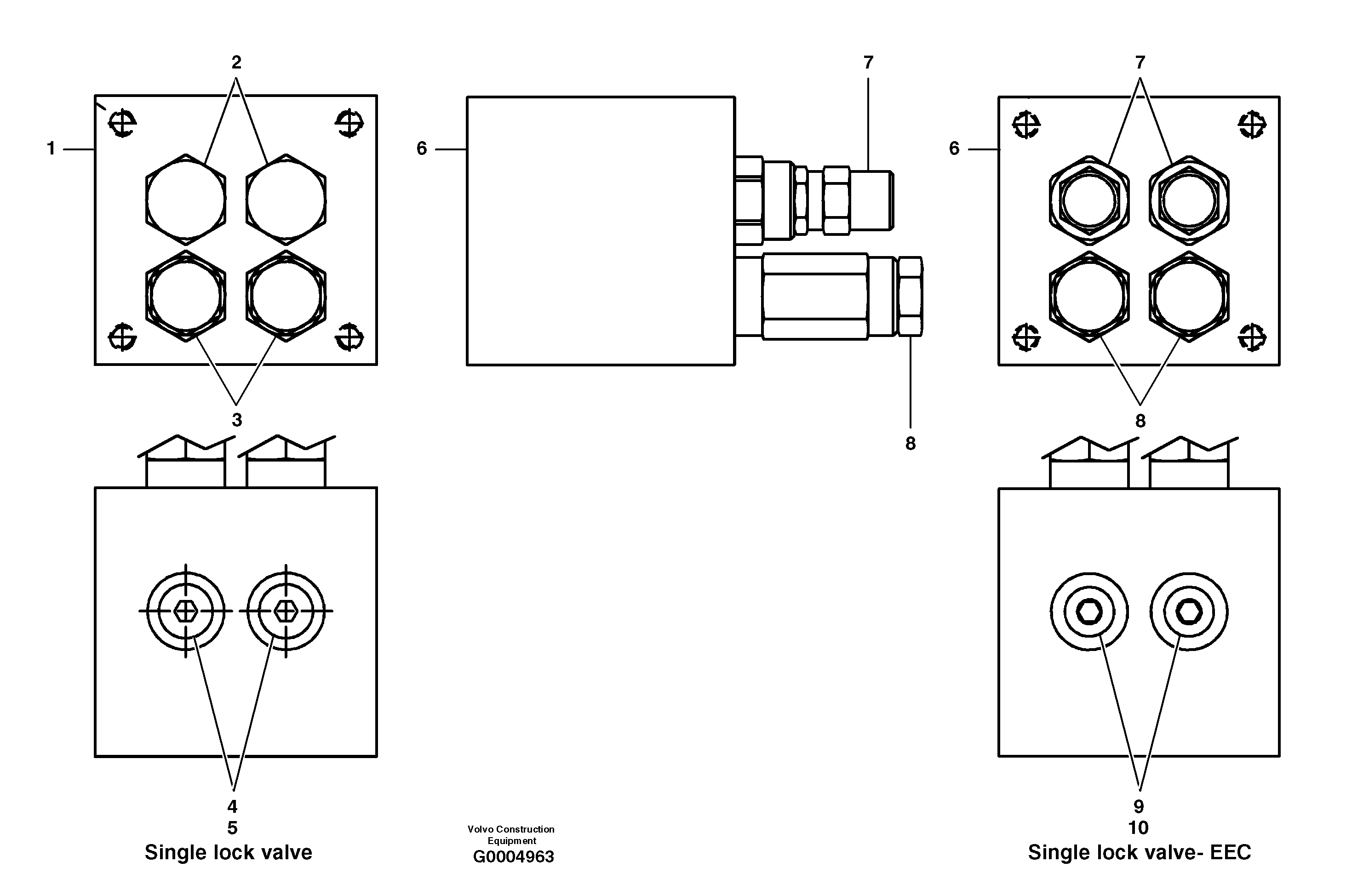 Single lock valve — volvo parts diagram