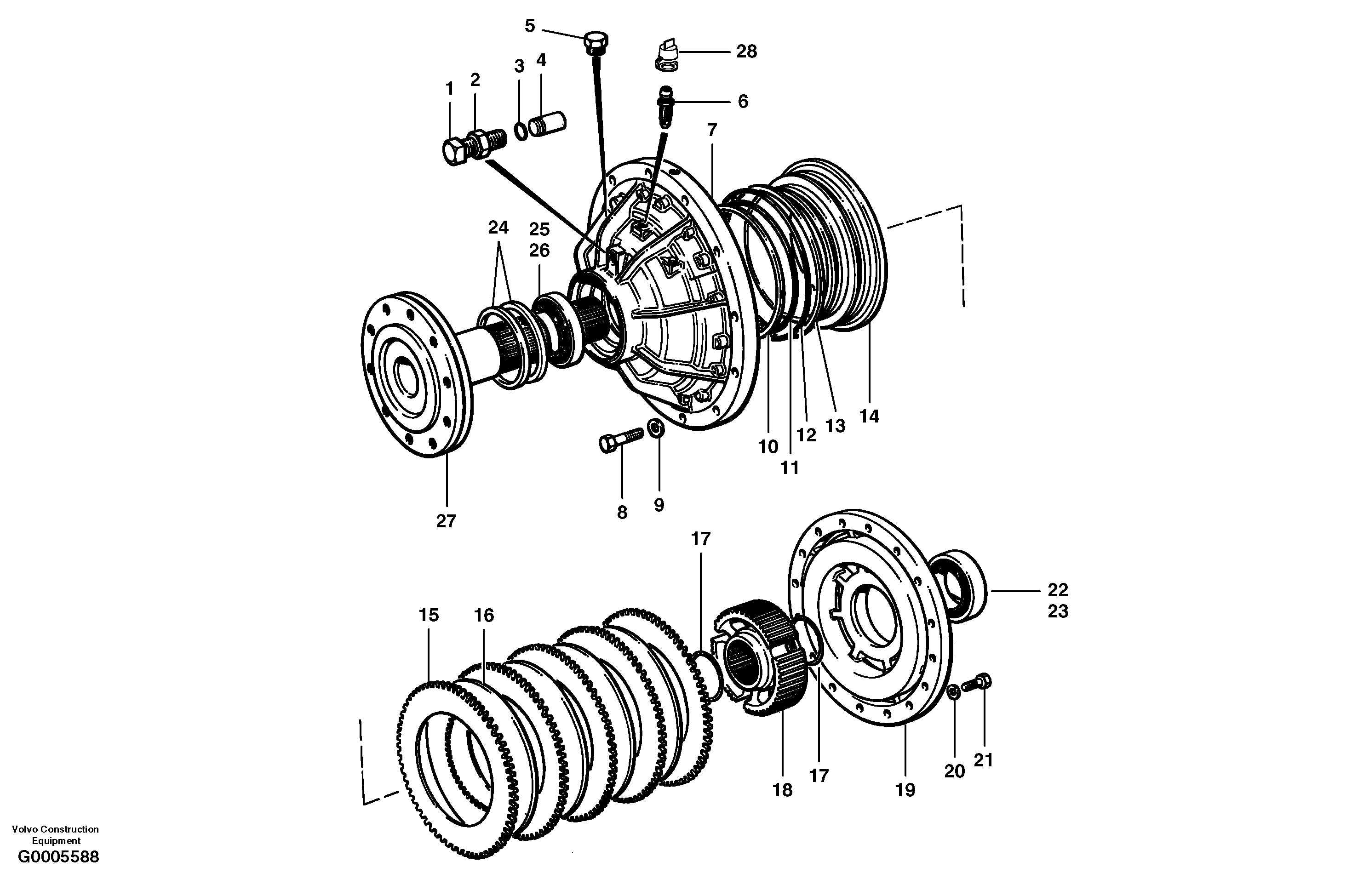 Oil disc brakes — volvo parts diagram