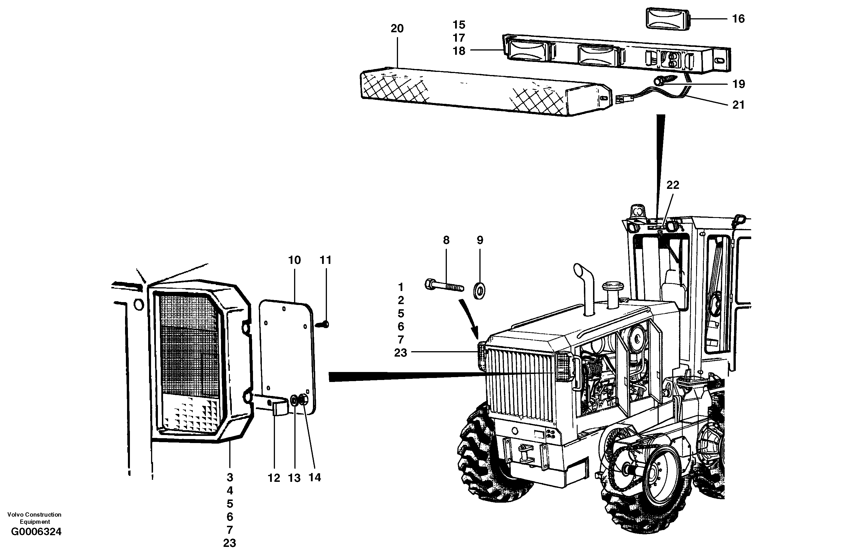 Lights - rear S/N 33000 - 33985 — volvo parts diagram