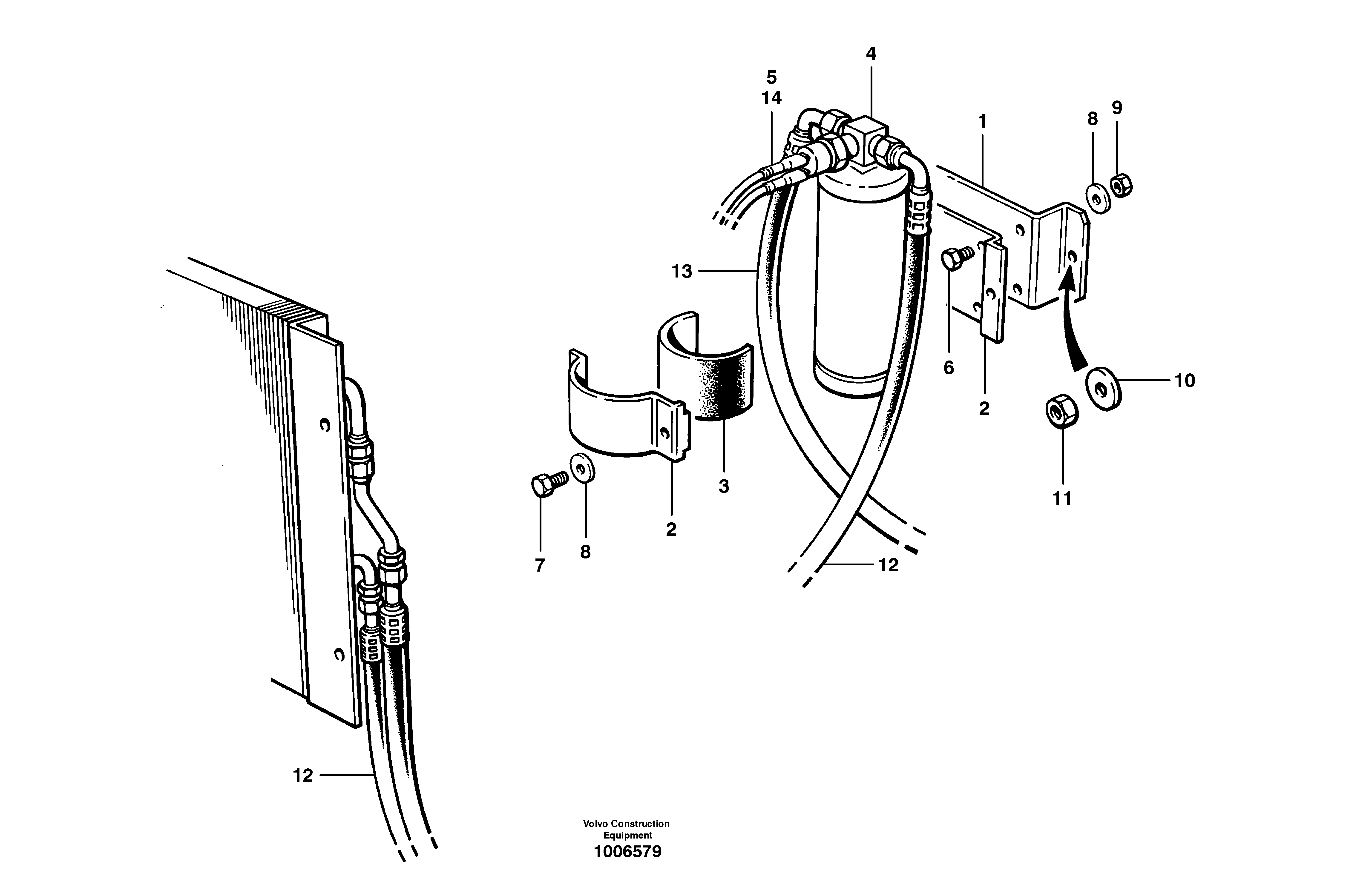 Air conditioning receiver/dryer and hoses — volvo parts diagram