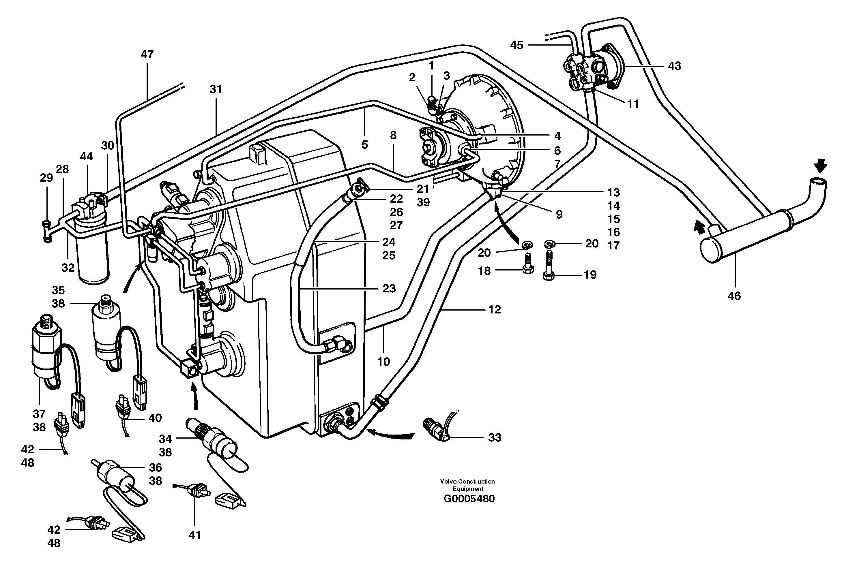 Transmission hydraulic circuit — volvo parts diagram