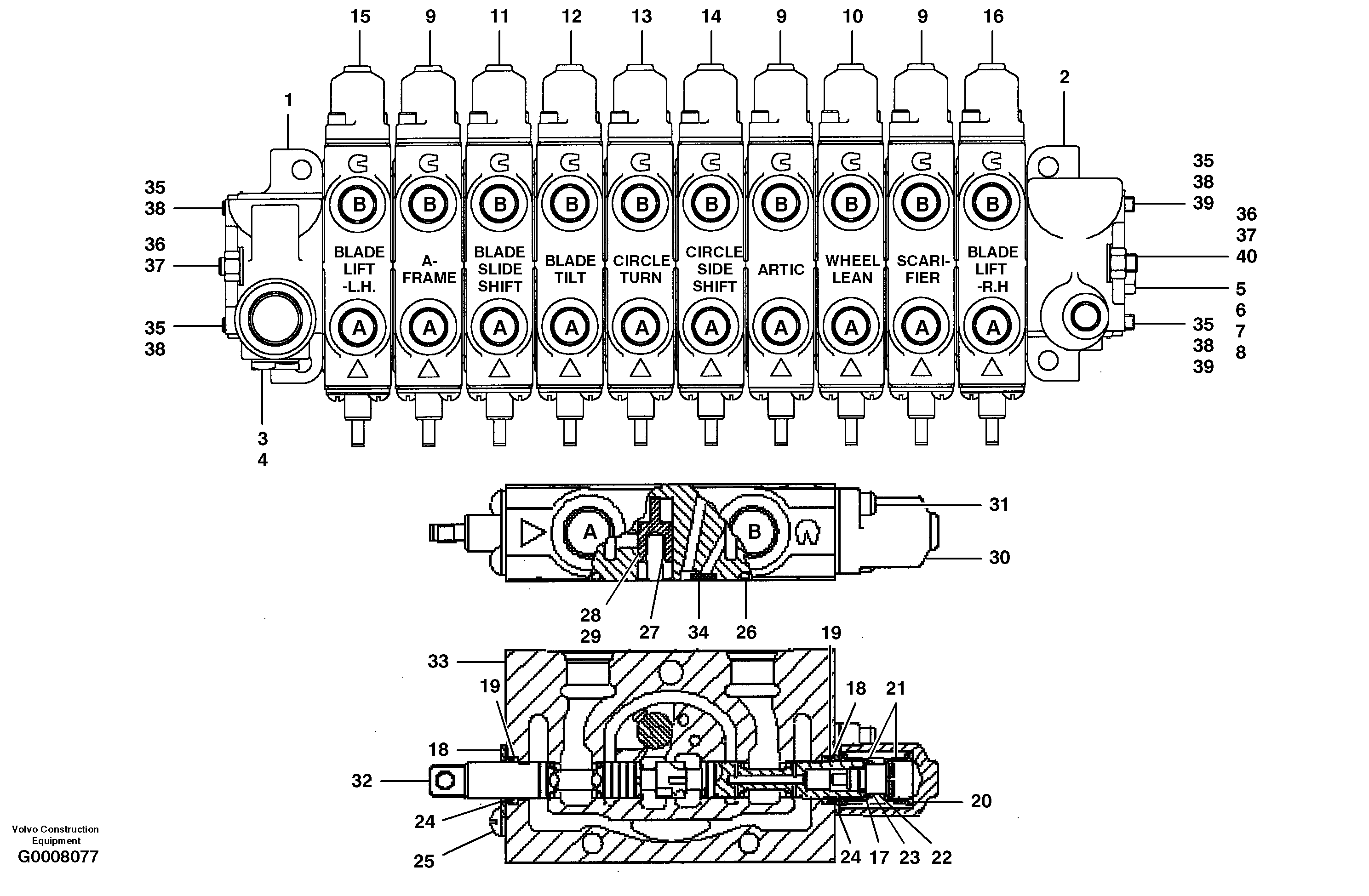 Manifold valve  MODEL G730 - G780 — volvo parts diagram
