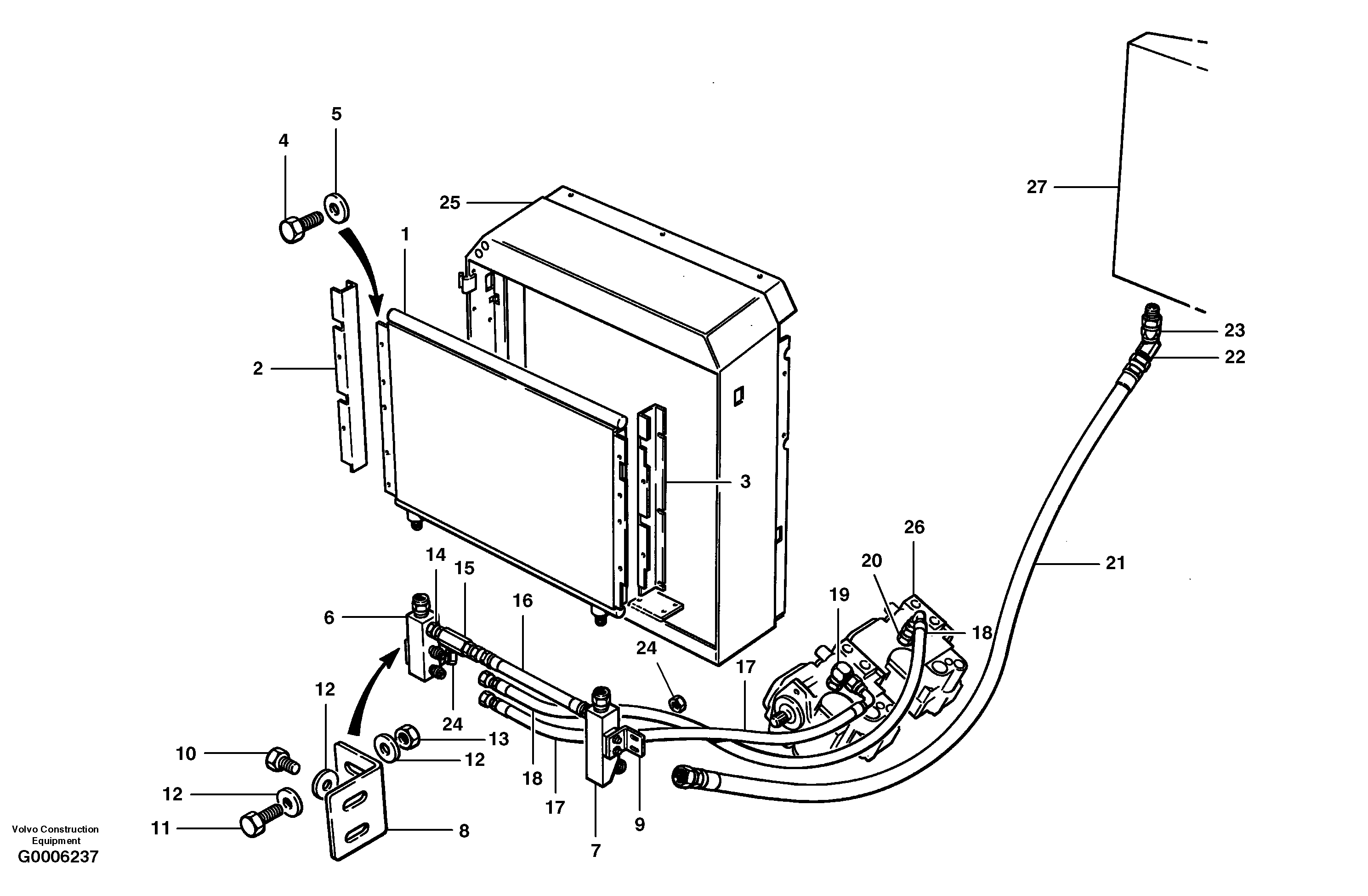 Oil cooler and circuit - AWD — volvo parts diagram
