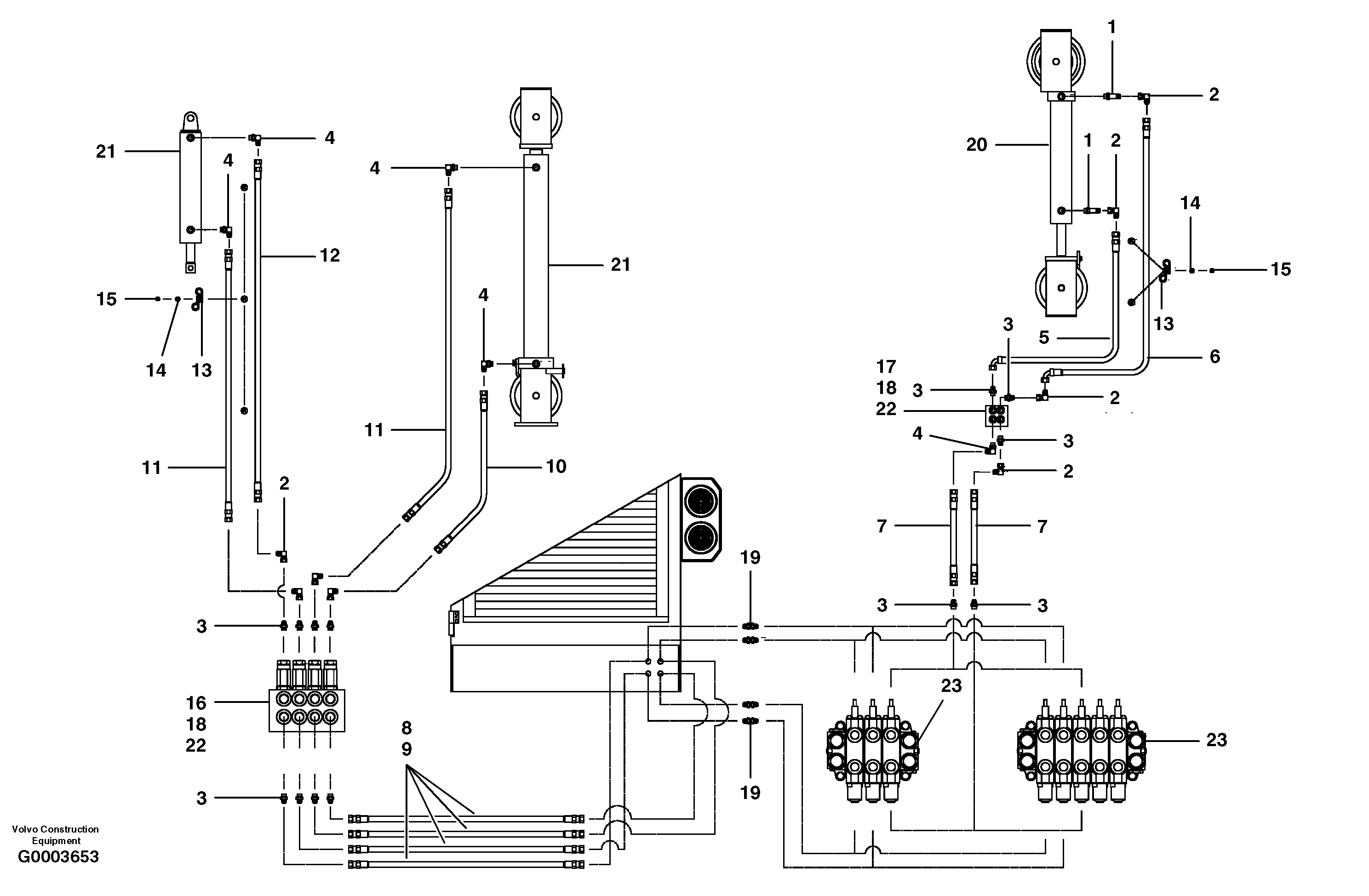 Rear mount wing hydraulics - cable wing — volvo parts diagram