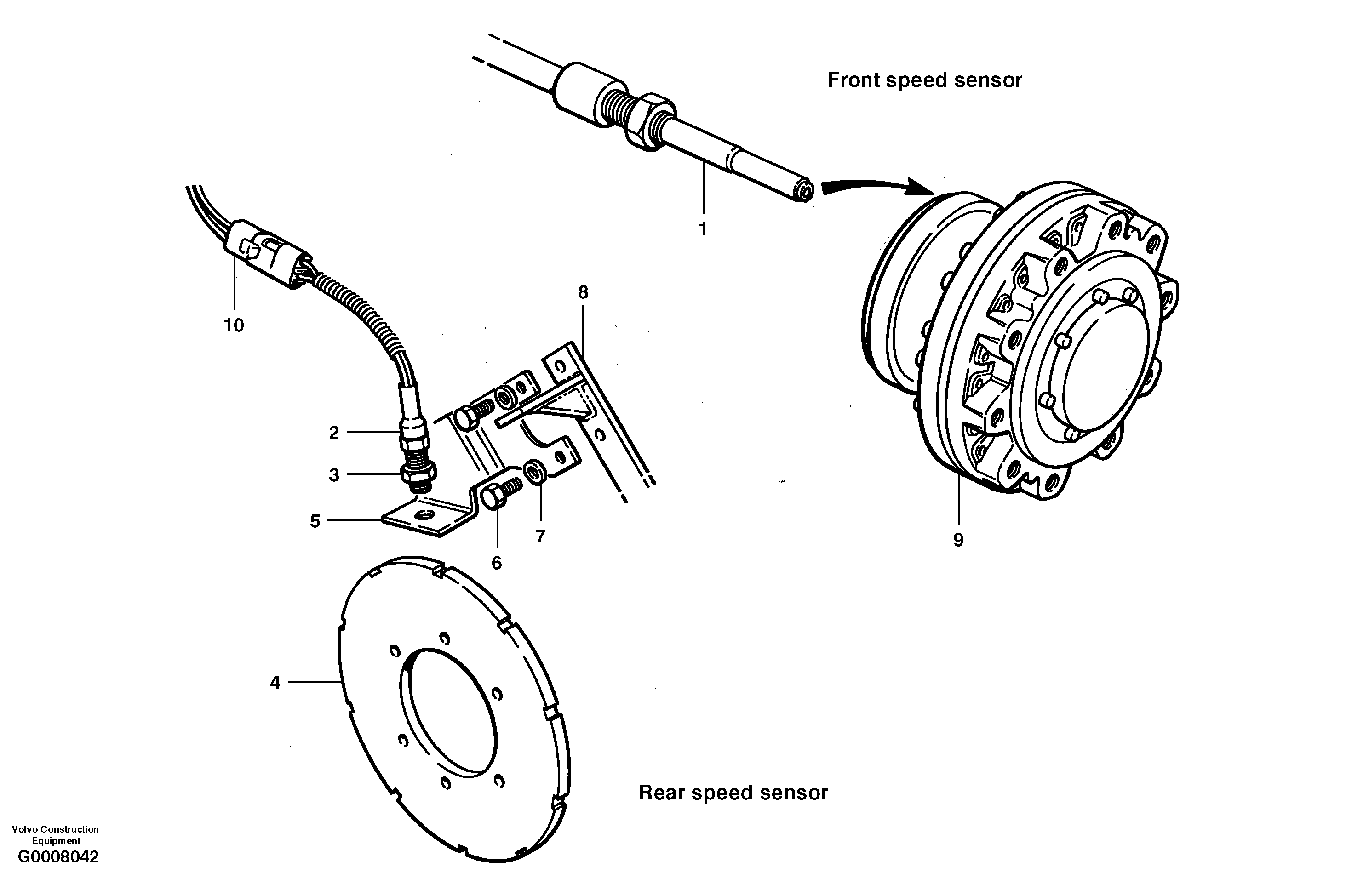 Speed sensors - AWD  S/N 33000 - 33663 — volvo parts diagram