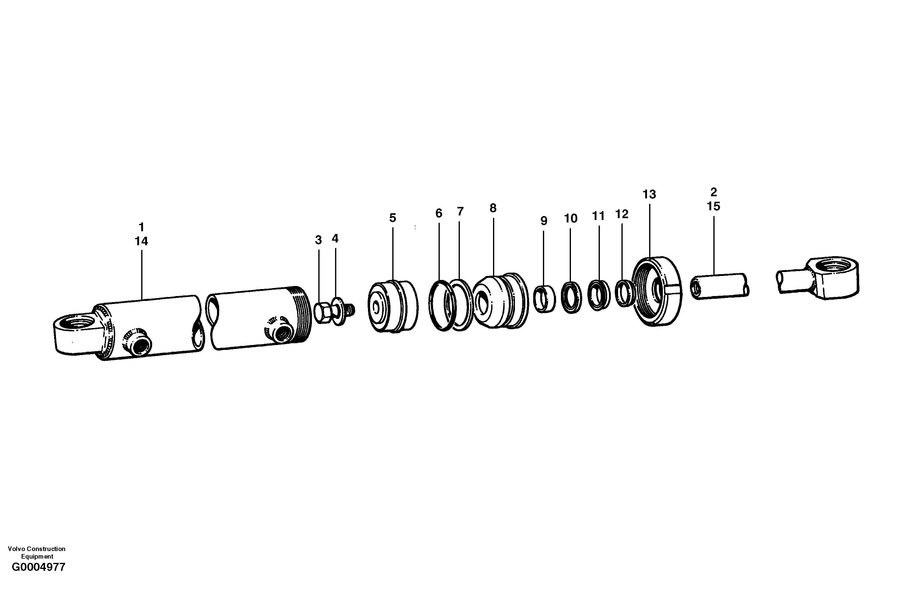 Blade tilt cylinder  MODEL G720 - G780 S/N 33000 - 33059 — volvo parts diagram