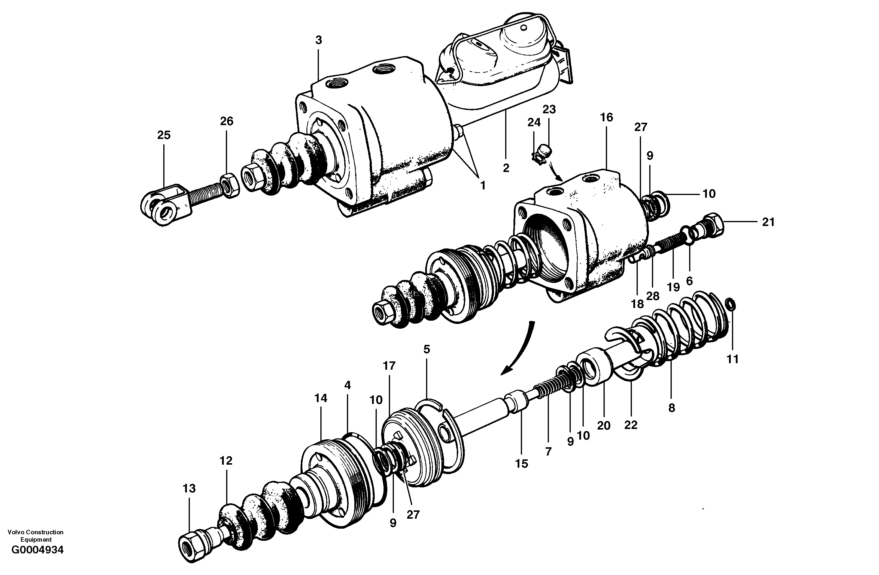 Clutch booster — volvo parts diagram