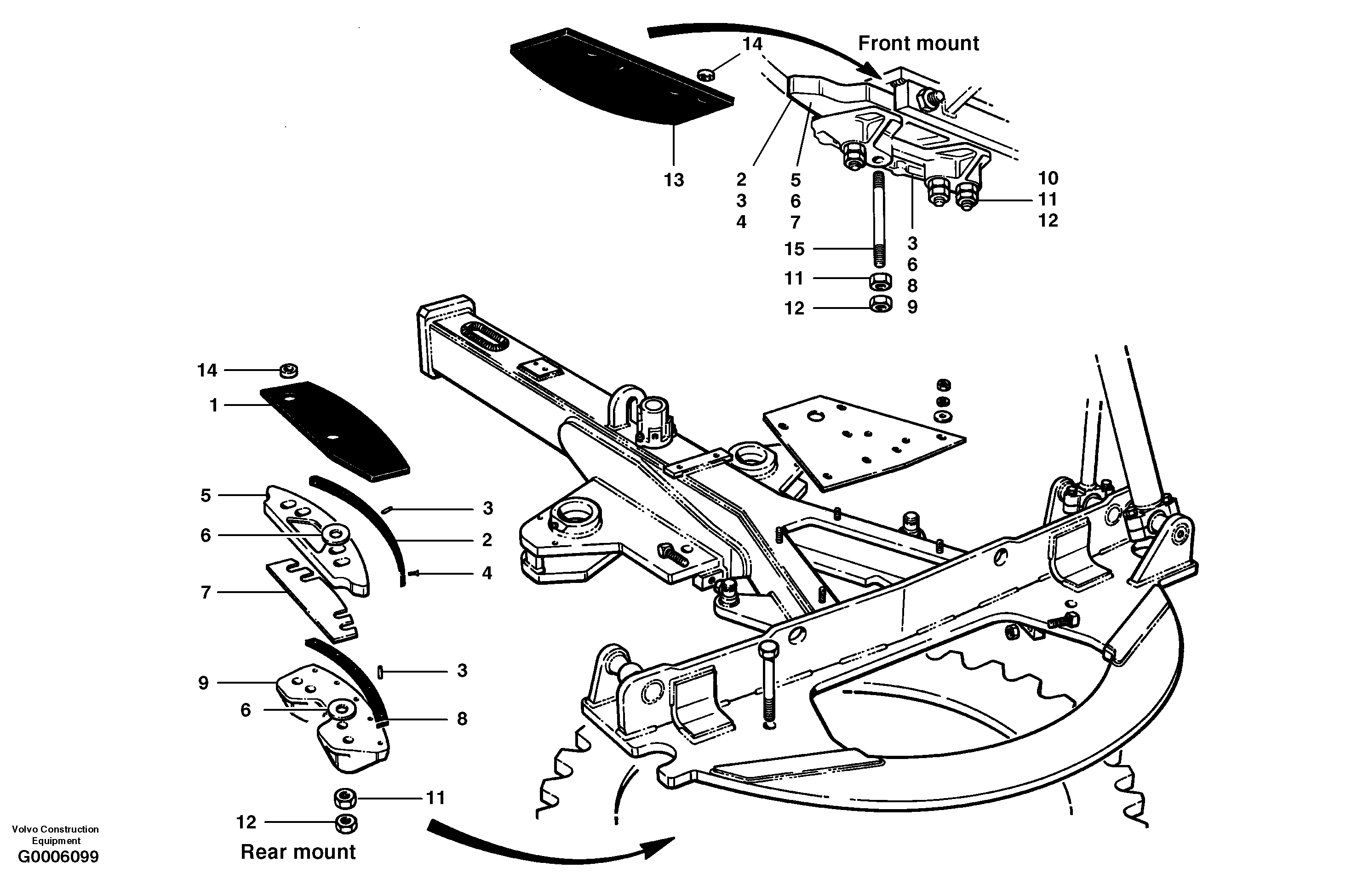 Circle turn - rear  MODEL G710 - G740 — volvo parts diagram