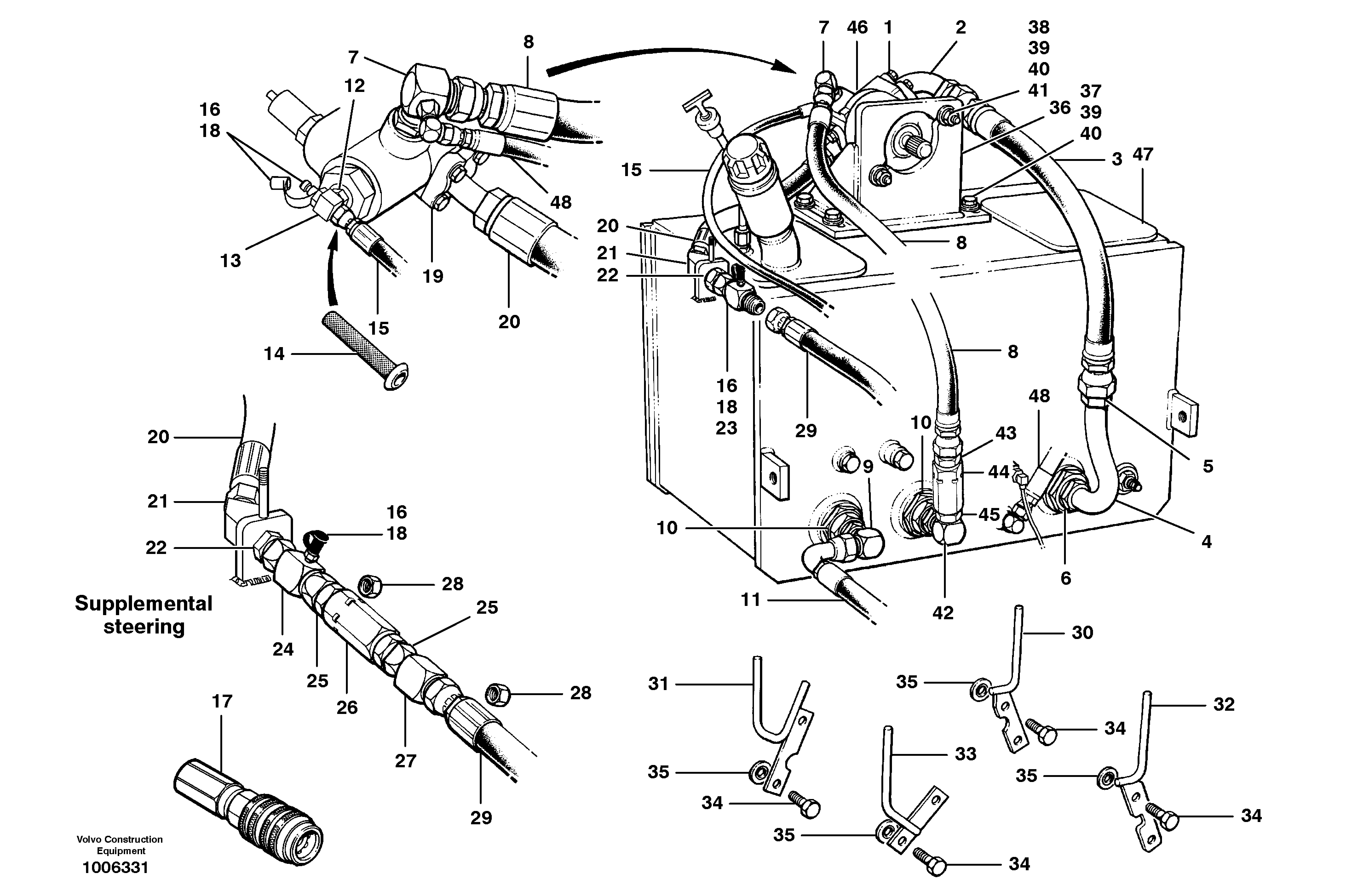 Main Hydraulic circuit - rear — volvo parts diagram
